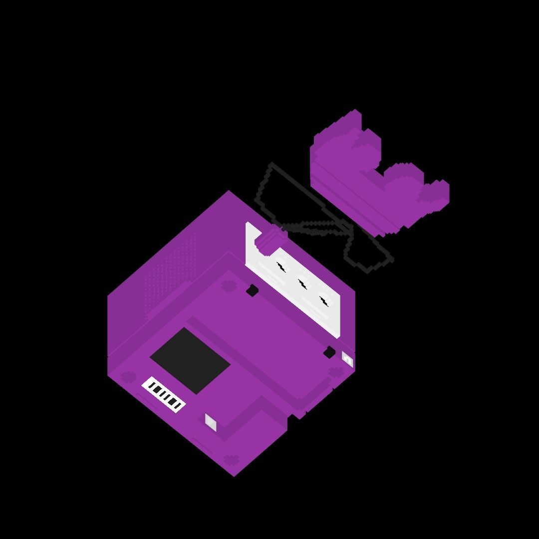 Gamecube Console retro nostalgic video game system Low-poly 3D model_2