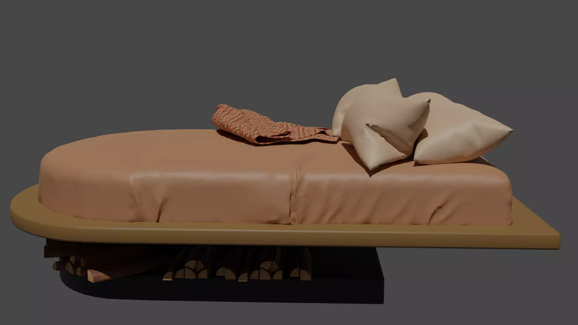Fairy Tale bed for blender 3D model_0