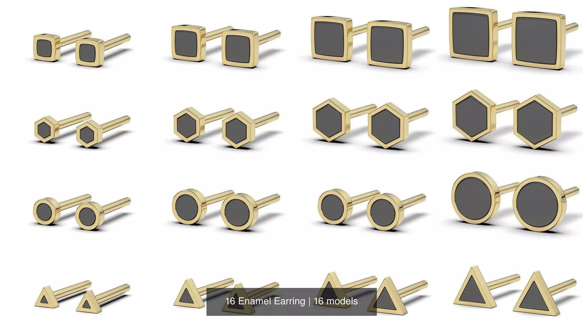 16 Enamel Earring 3D Model Collection_0