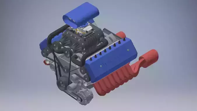 W16 Engine with Supercharger