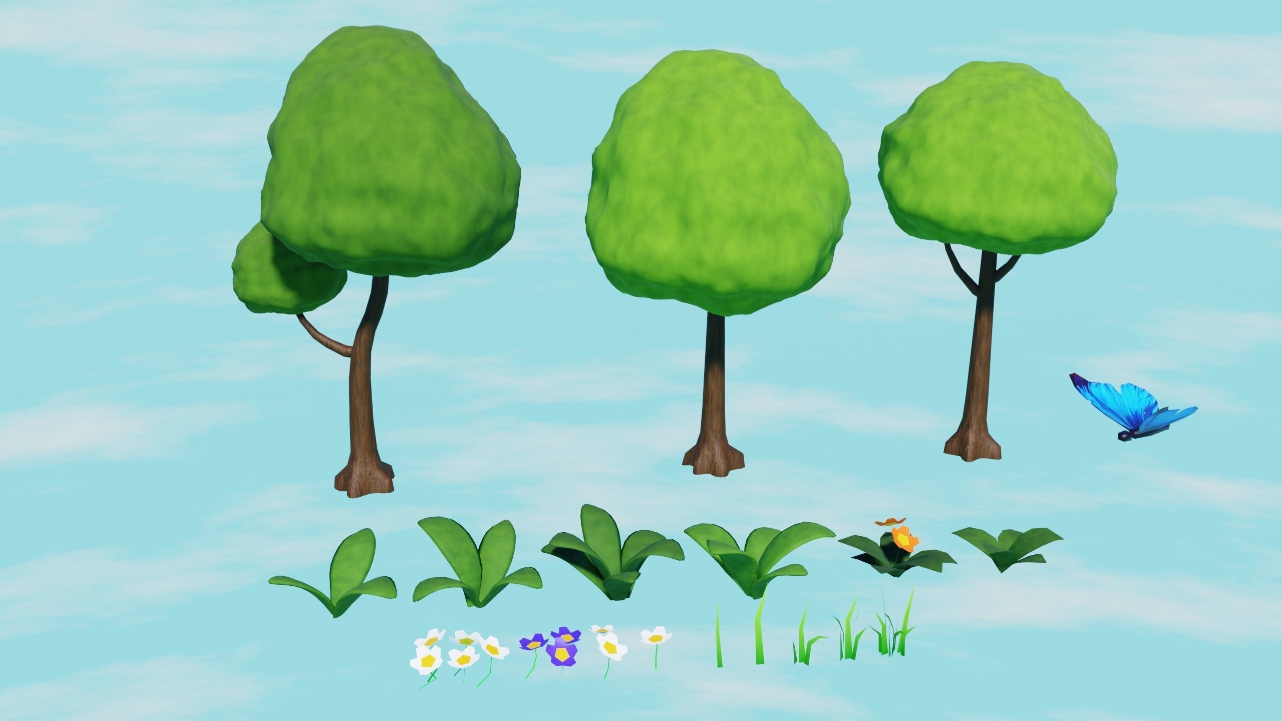 Stylized Animated Forest Meadow 3D model_14