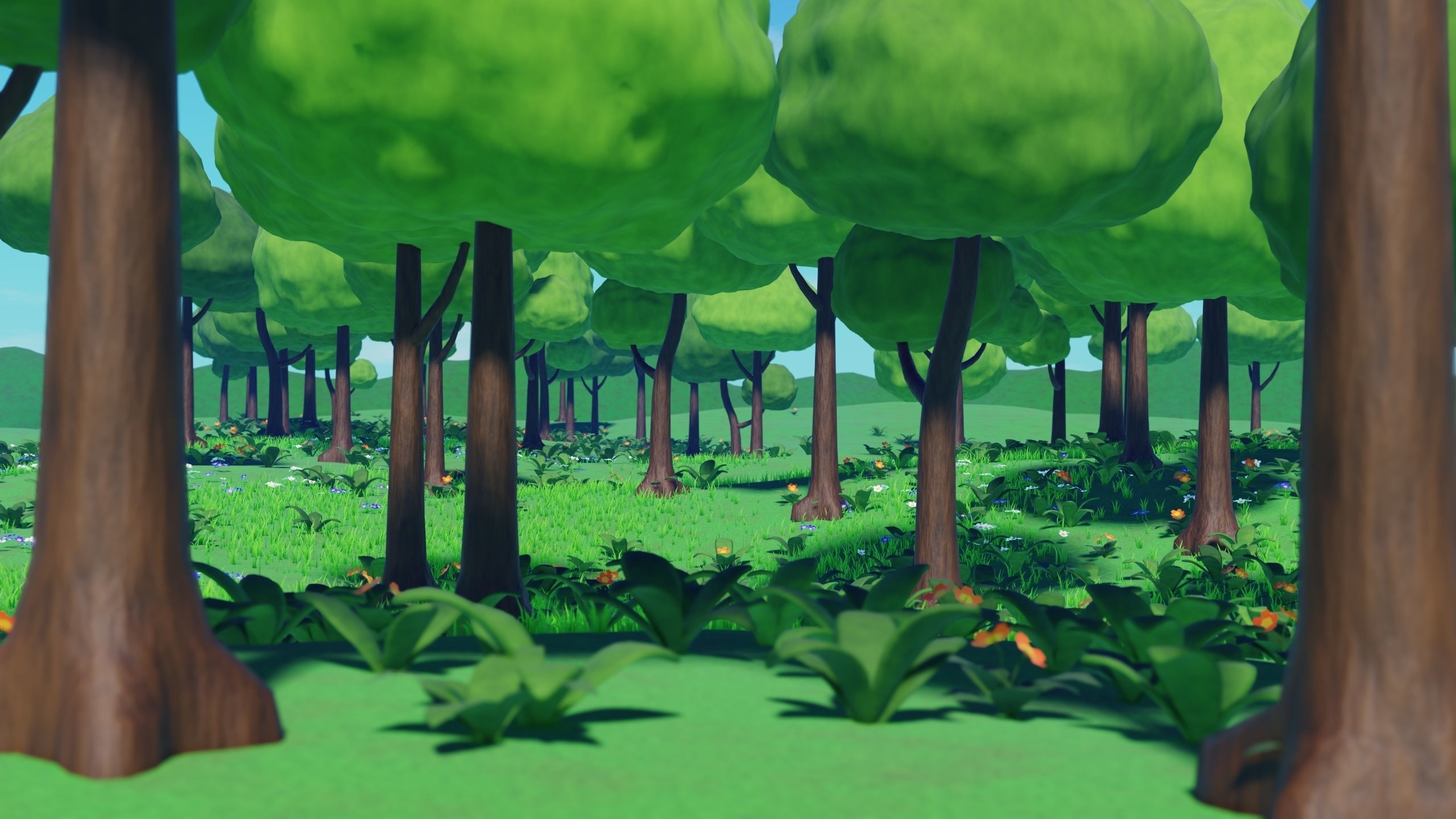 Stylized Animated Forest Meadow 3D model_4