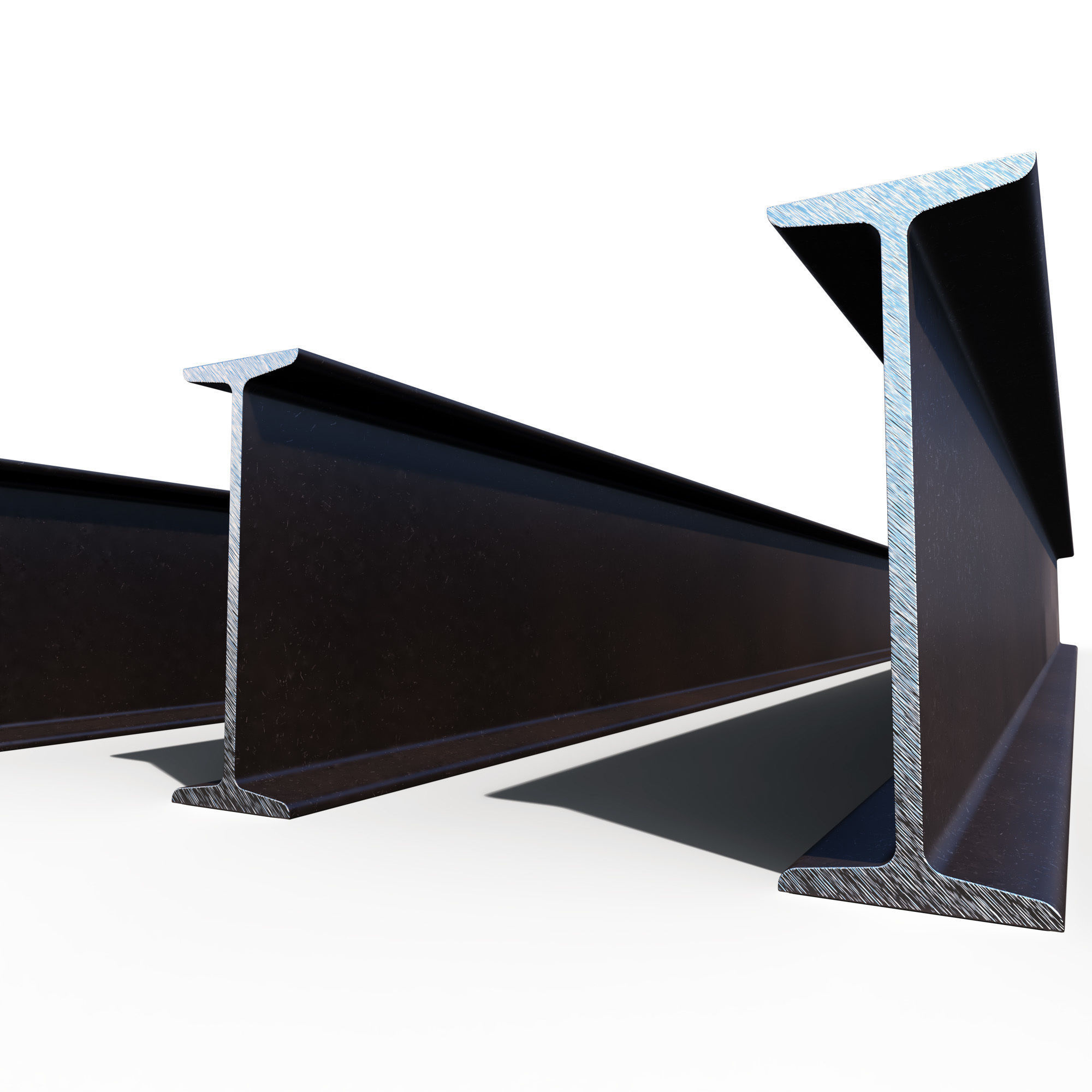 Metal beam IPN 3D model_2