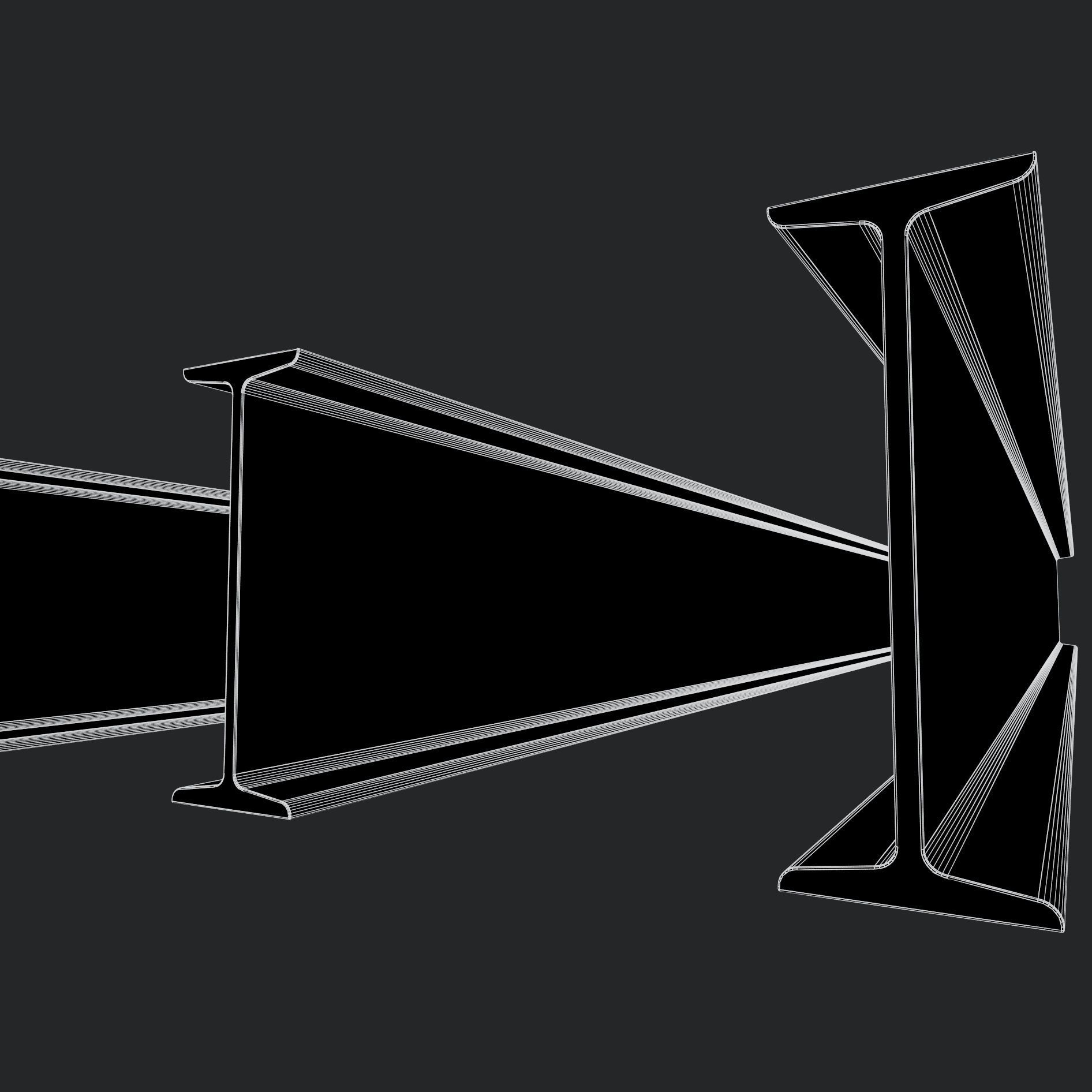 Metal beam IPN 3D model_4