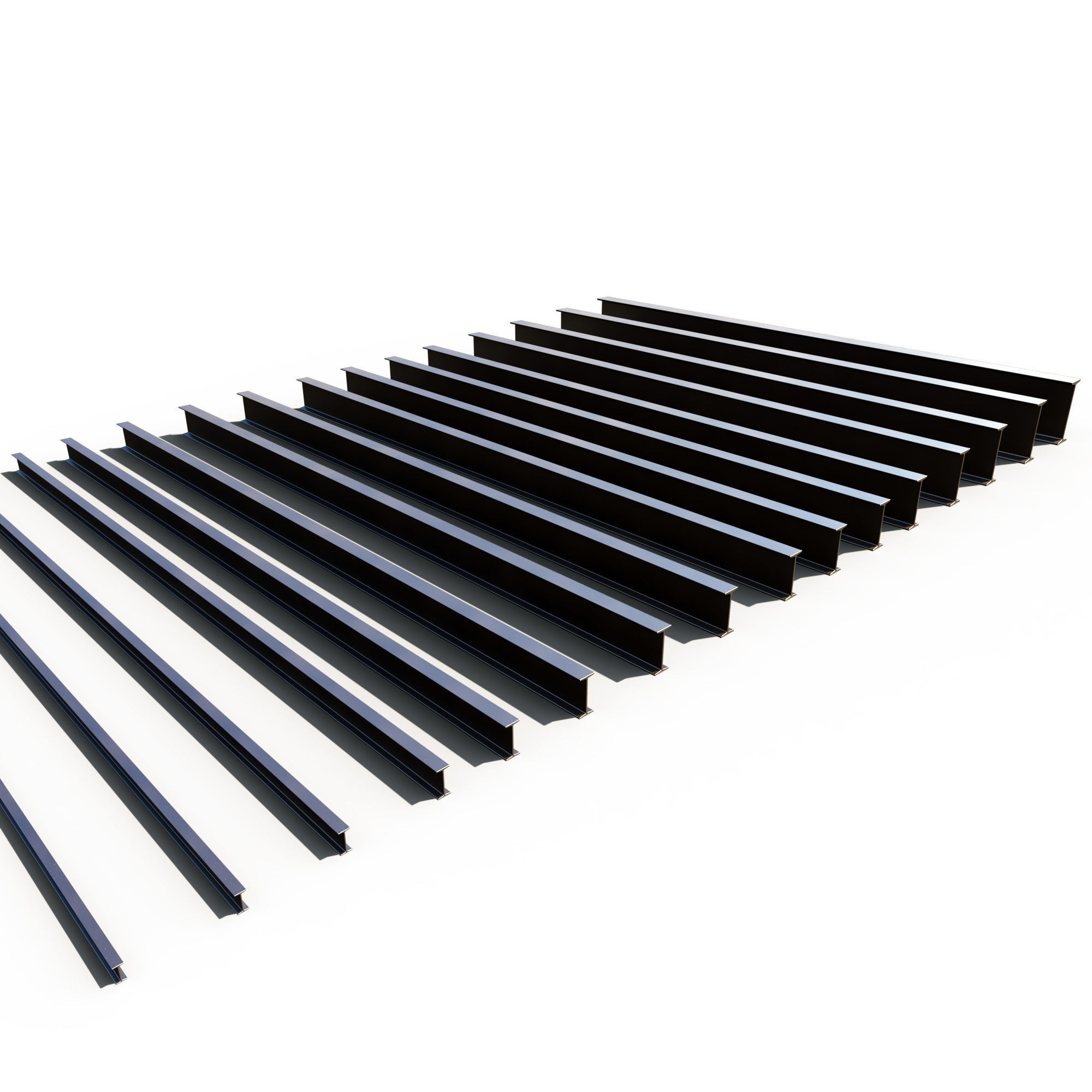 Metal beam IPN 3D model_1