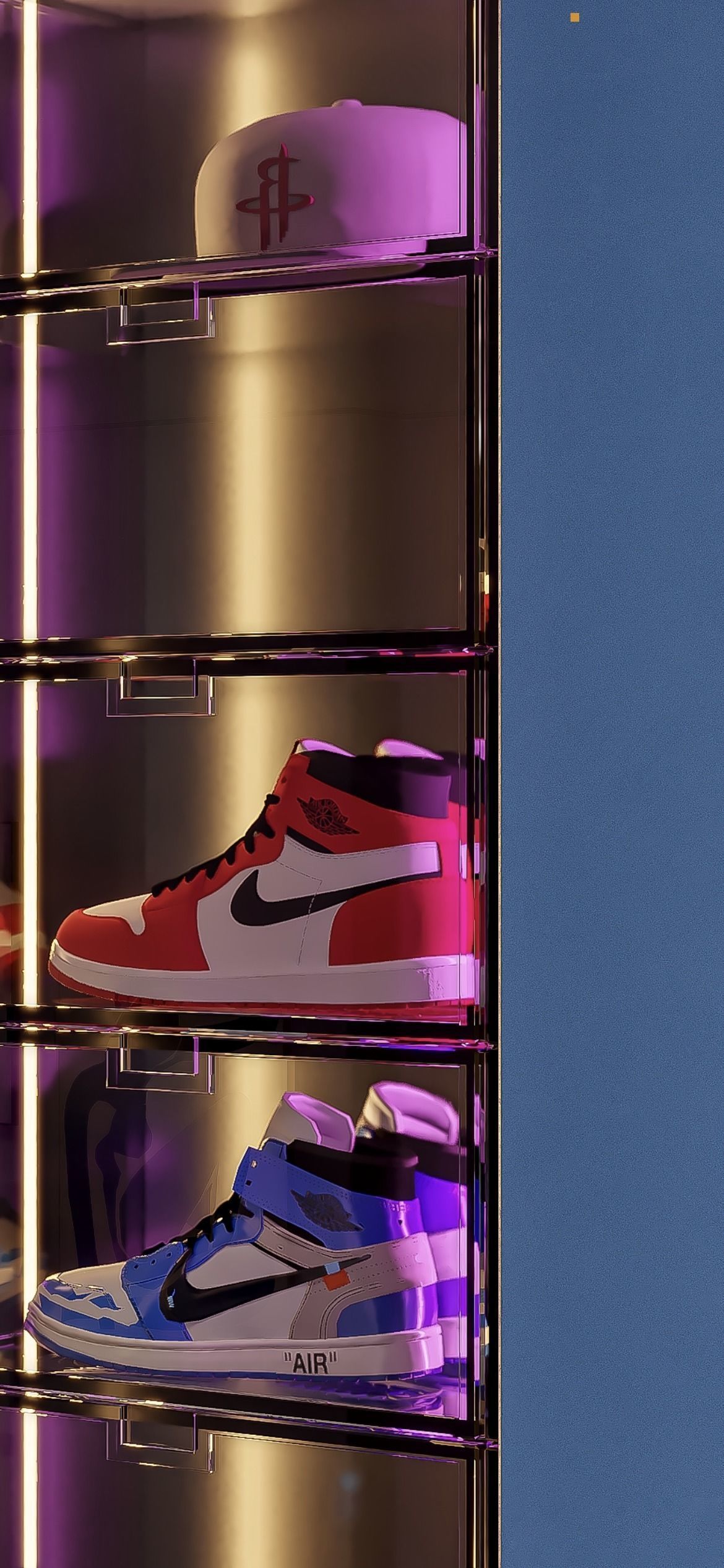 Modern basement shoe collection area 3D model_1