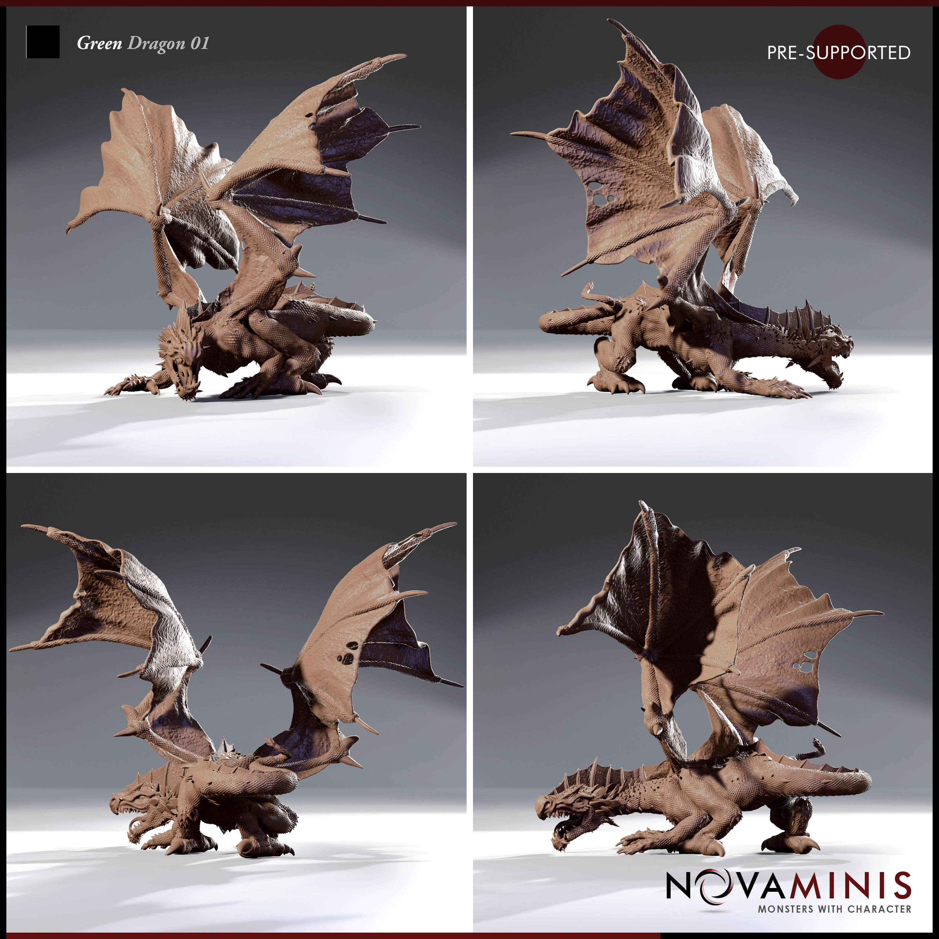 Green Dragon 01 3D print model_2