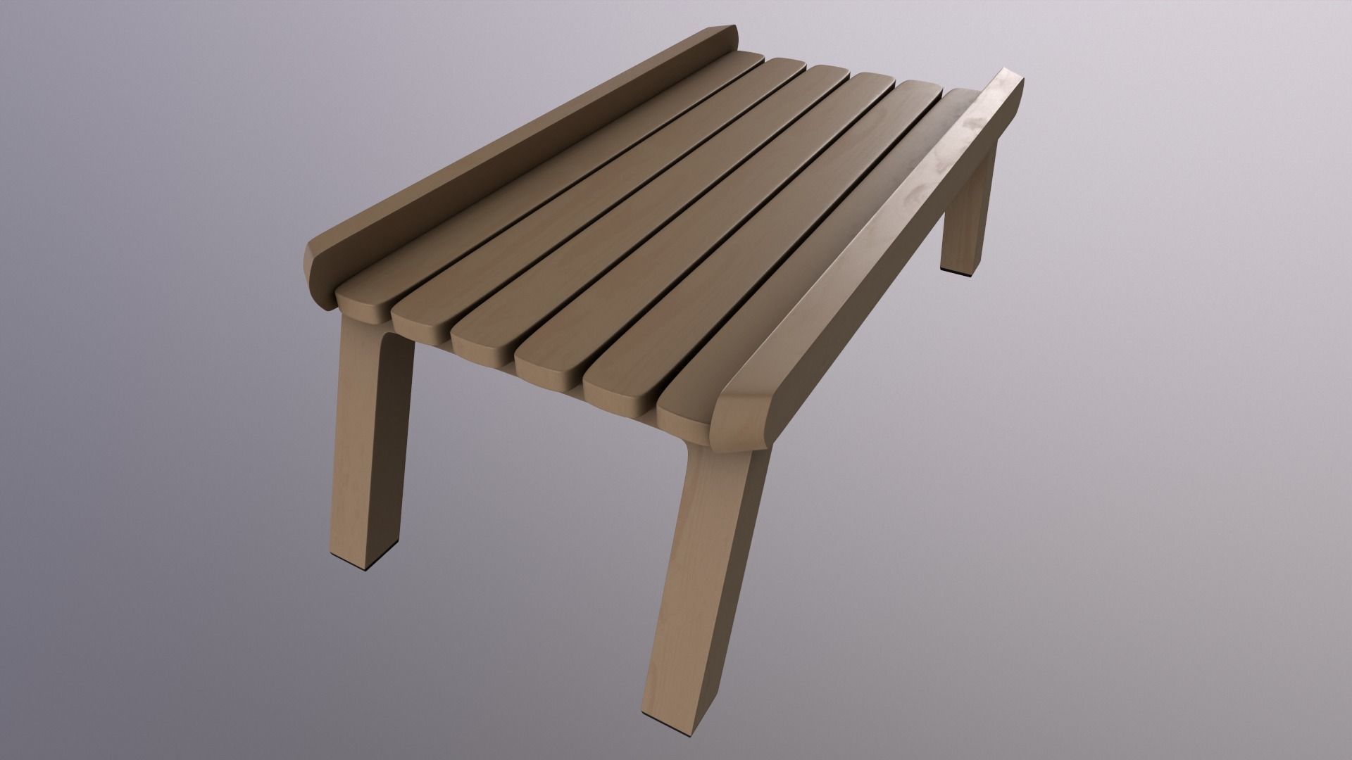 Sauna accessories-Sauna Footrest-PBR 3D MODEL 3D model_2