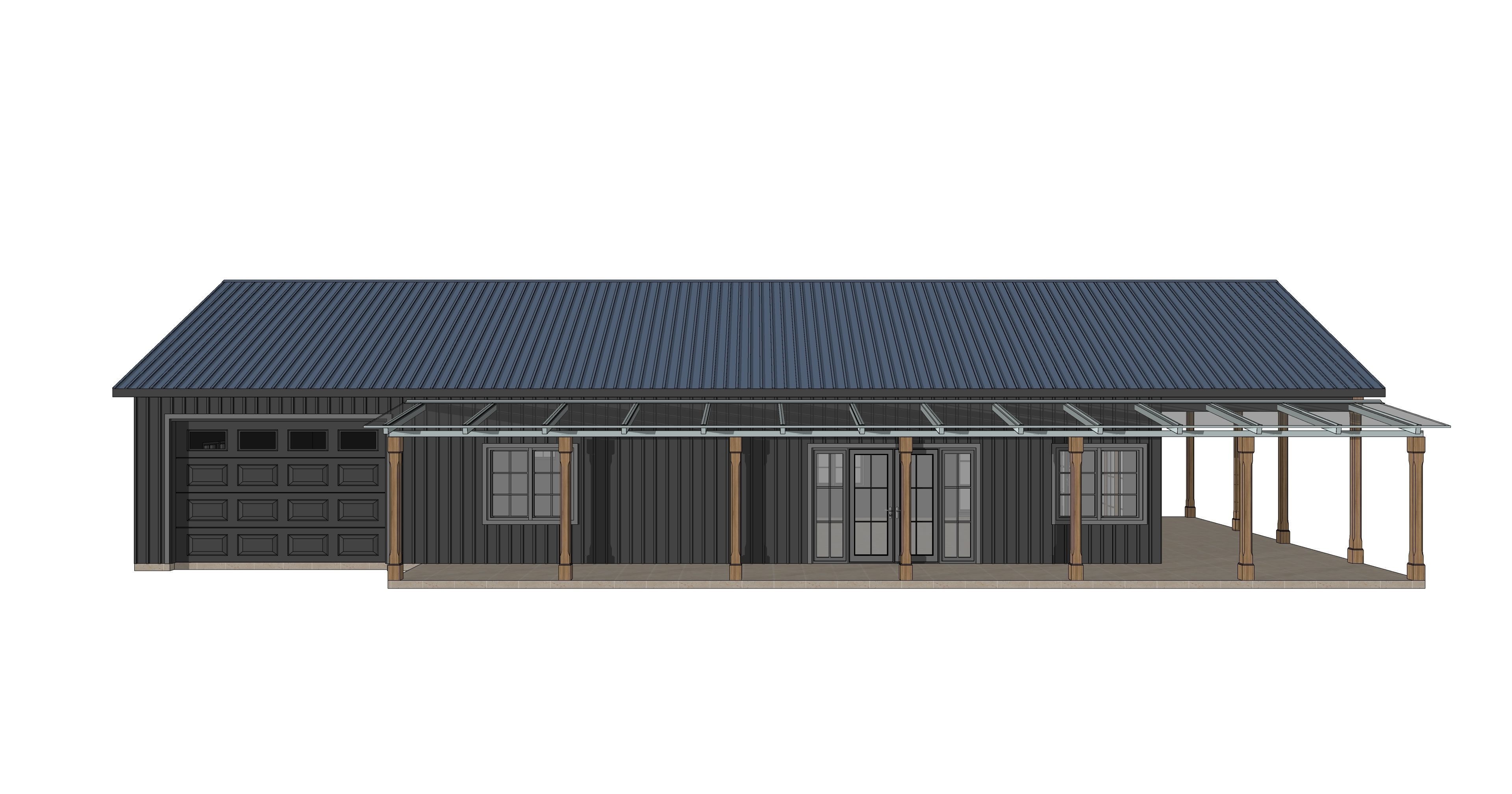 Barndominium House 036 -Archimple LLC Low-poly 3D model_3