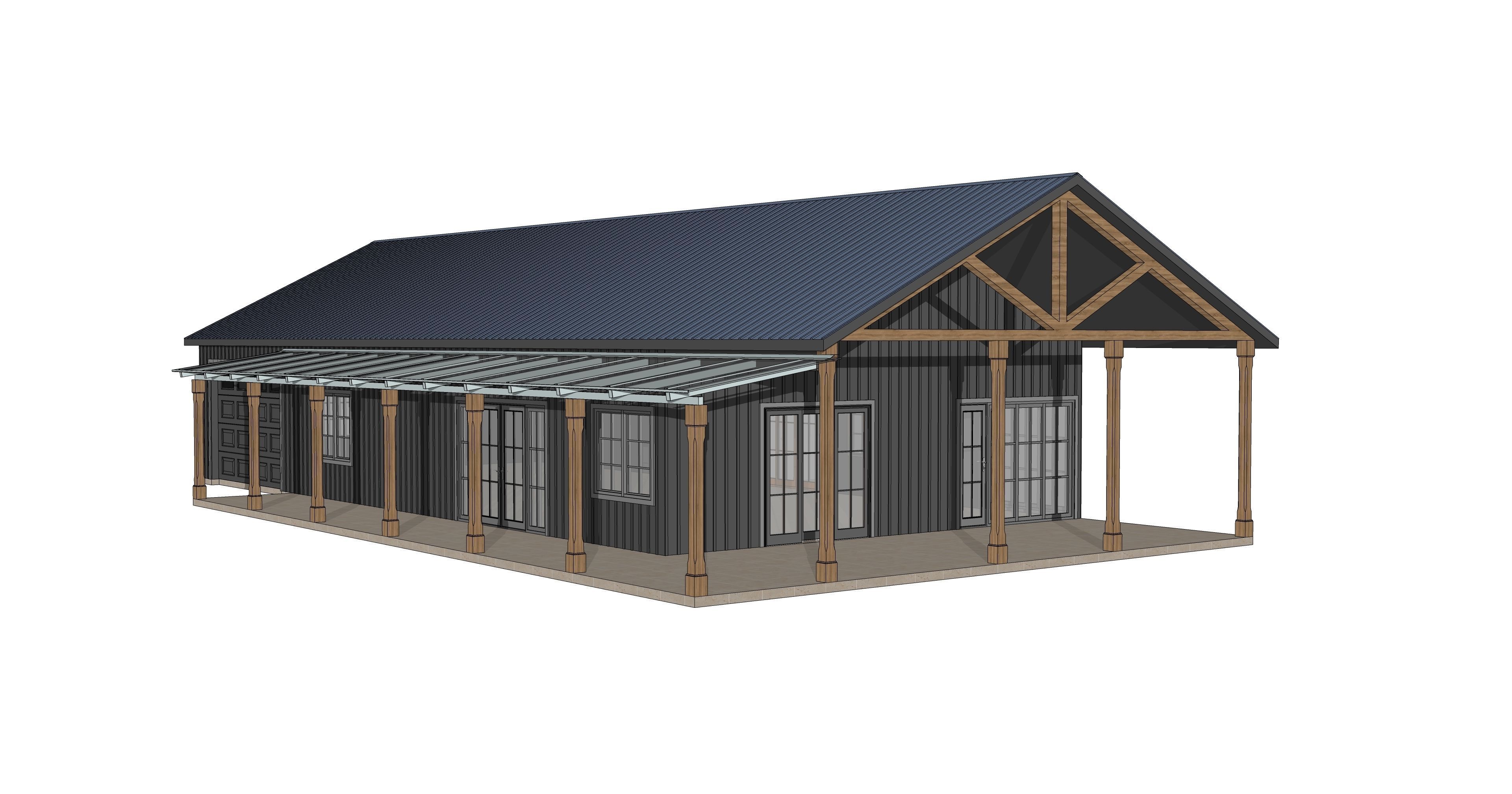 Barndominium House 036 -Archimple LLC Low-poly 3D model_1