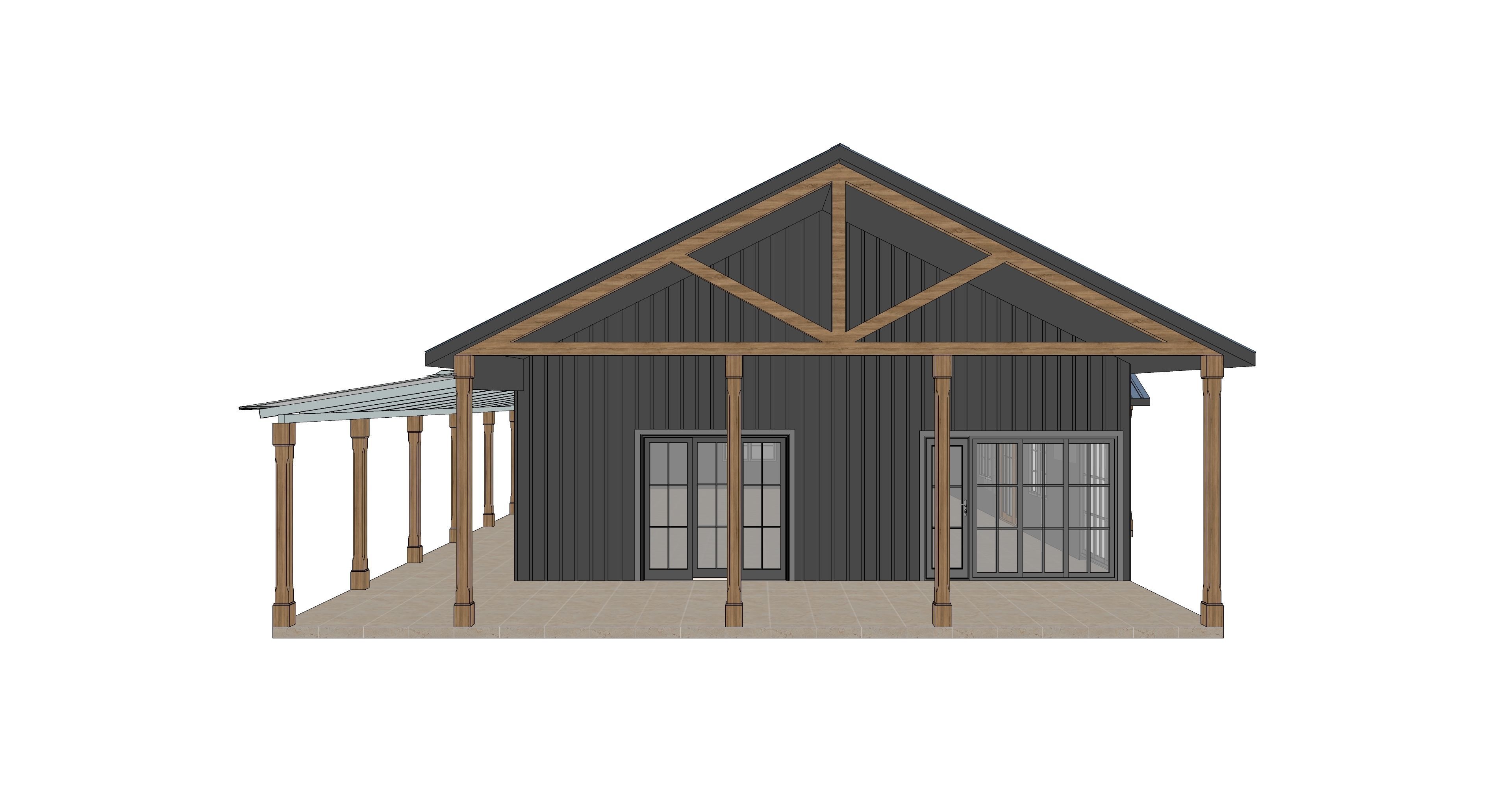 Barndominium House 036 -Archimple LLC Low-poly 3D model_2