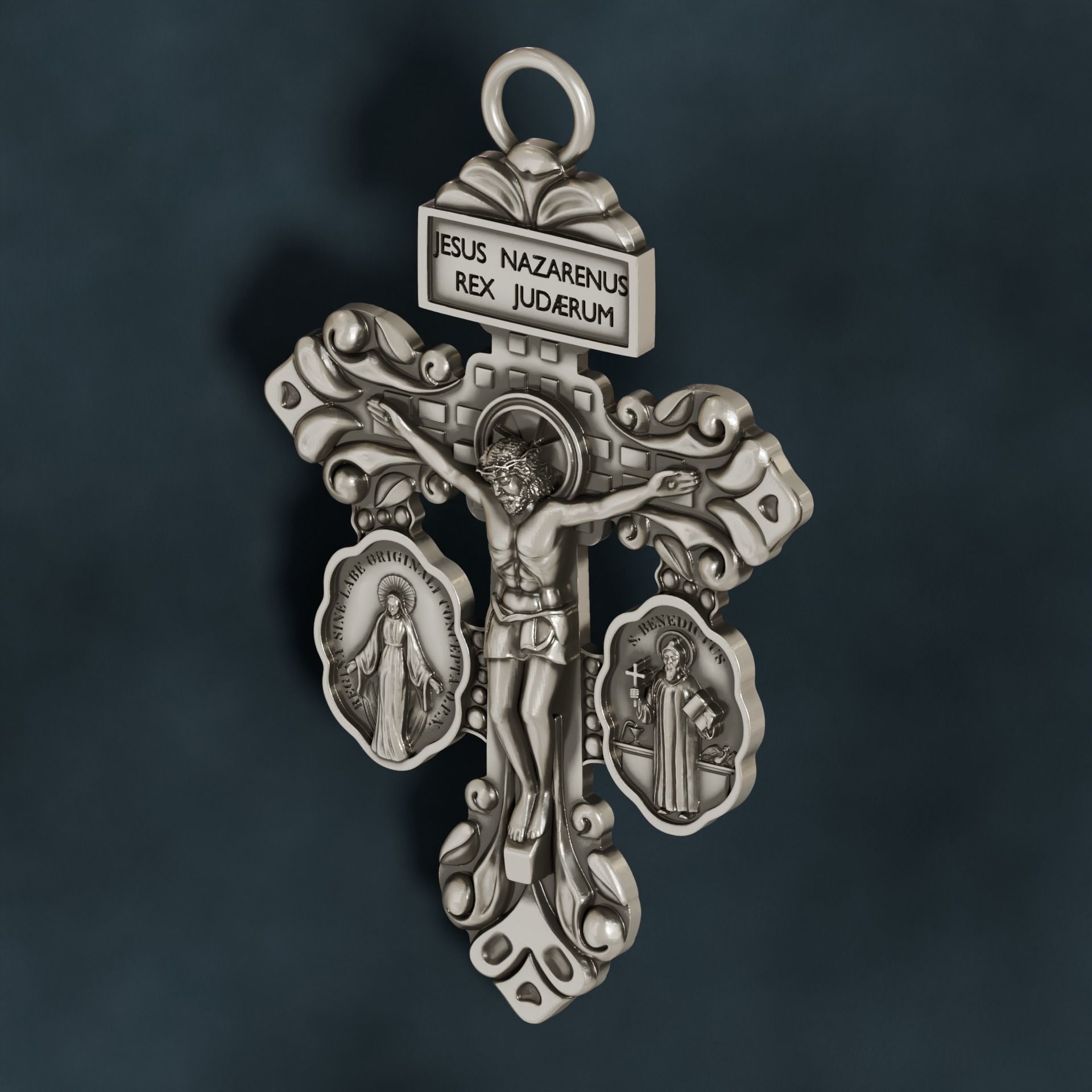 Pardon Crucifix pendant 3D print model_4