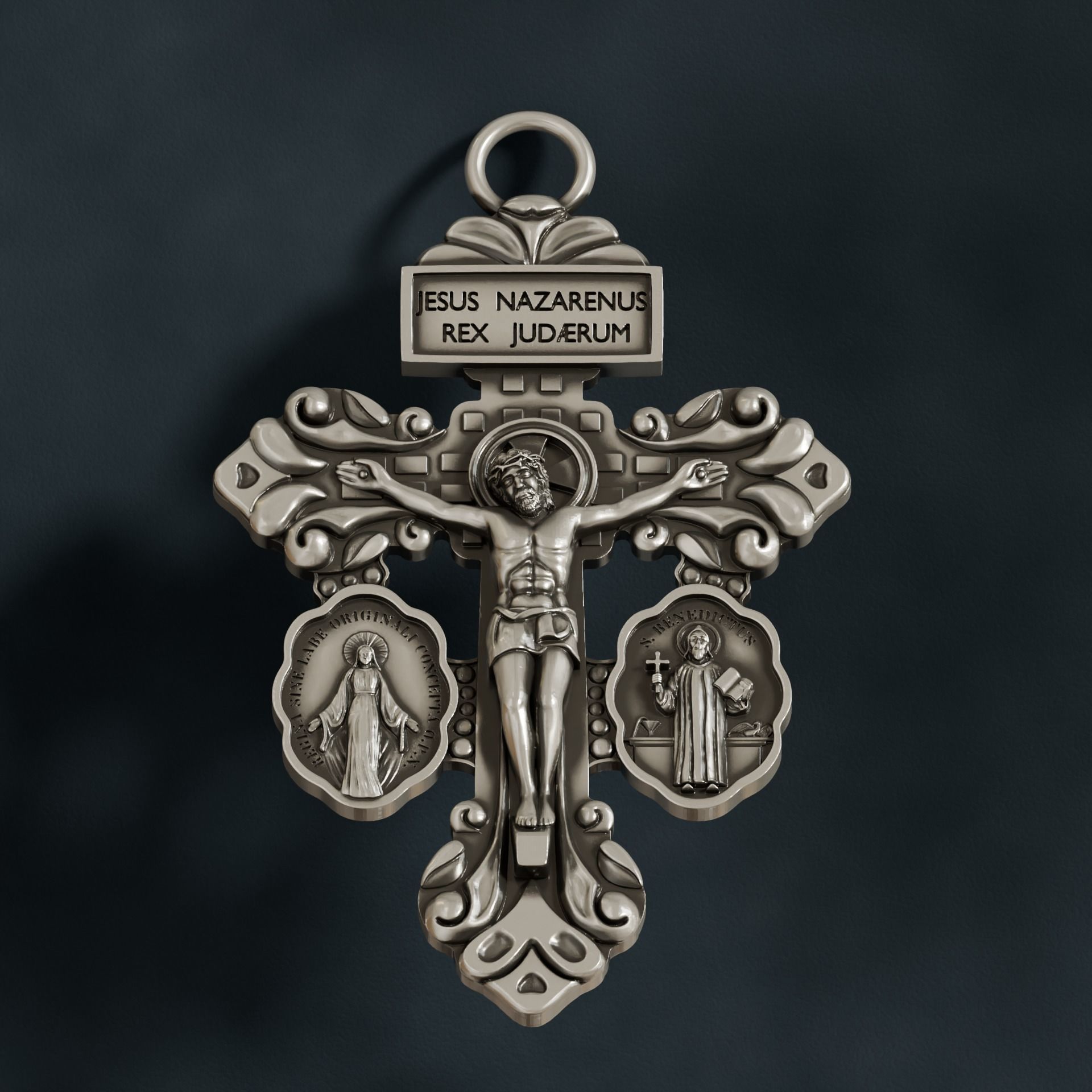 Pardon Crucifix pendant 3D print model_7