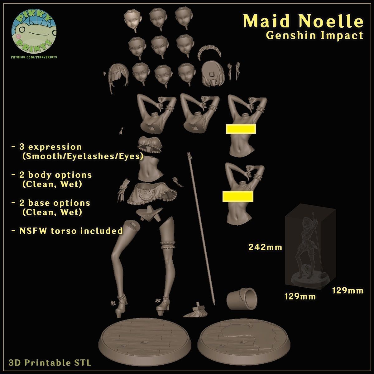 Maid Noelle - Genshin Impact 3D print model_5