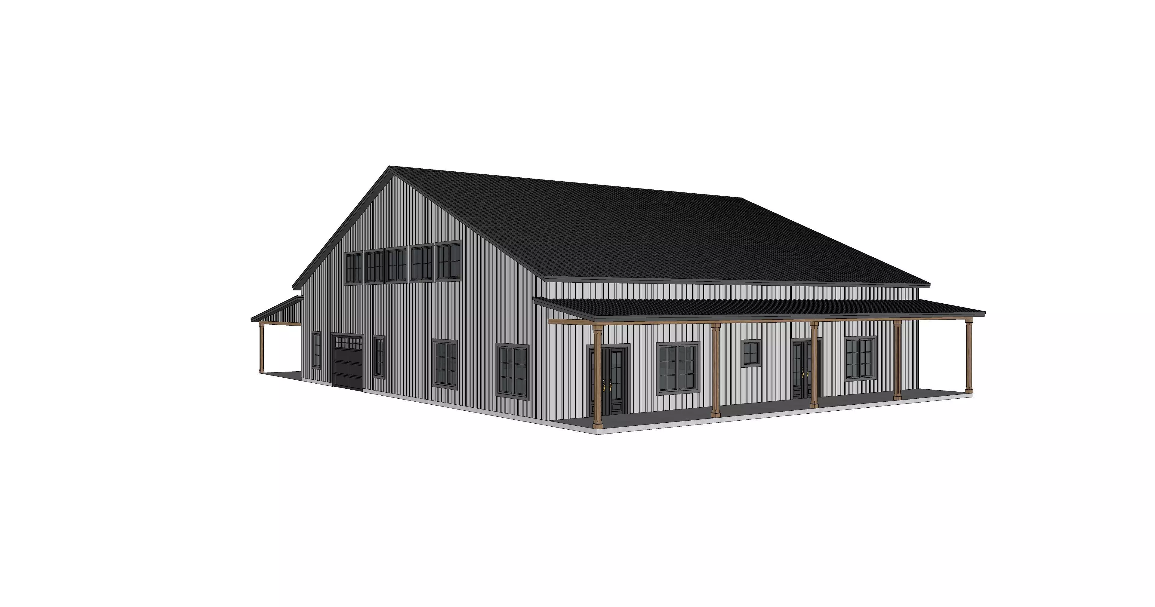 Barndominium House 082 -Archimple LLC Low-poly 3D model
