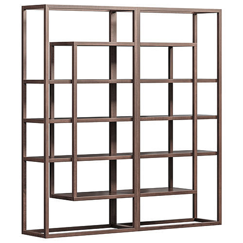 Four Hands Waylon Double Bookshelf Harvest Brown 3D model