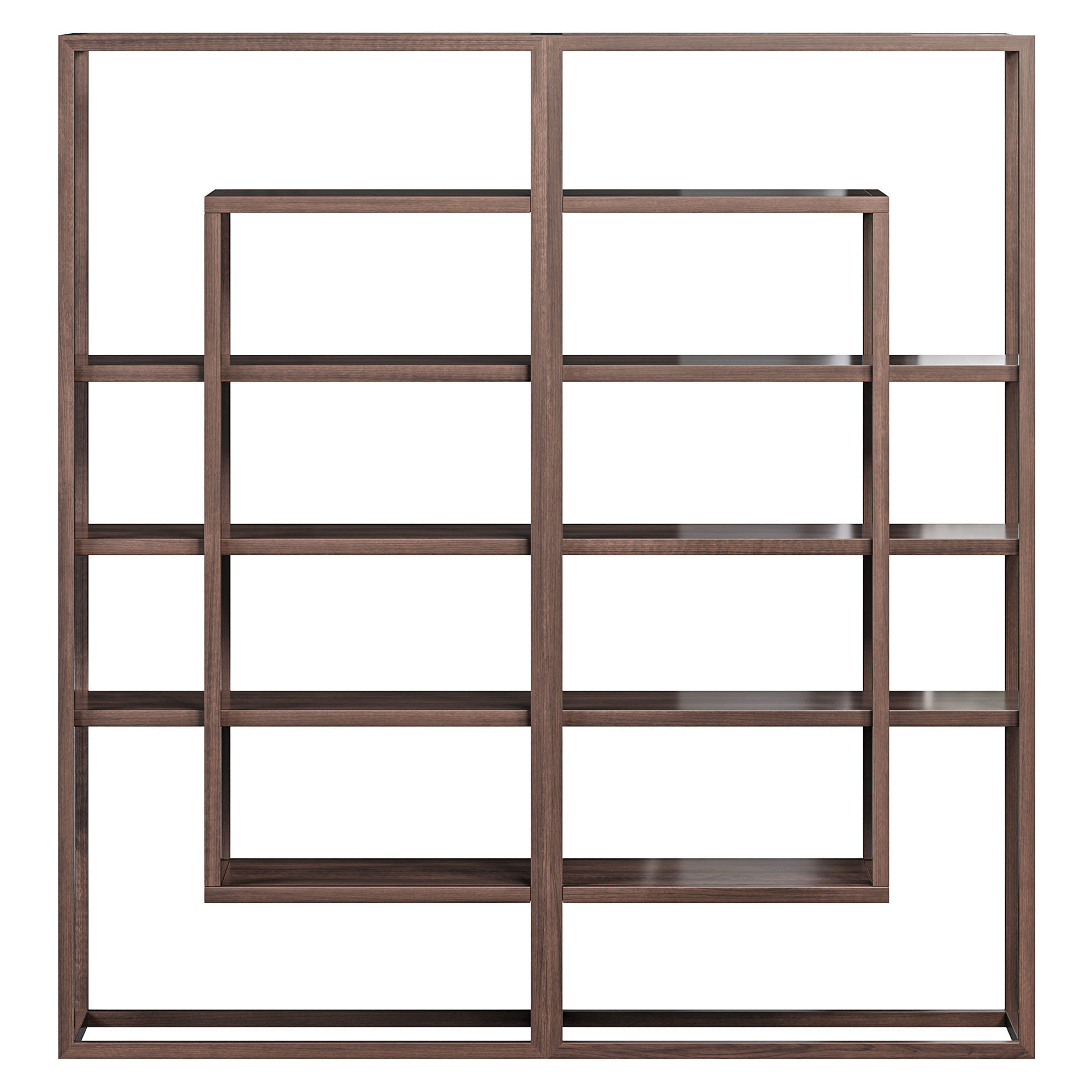 Four Hands Waylon Double Bookshelf Harvest Brown 3D model_1