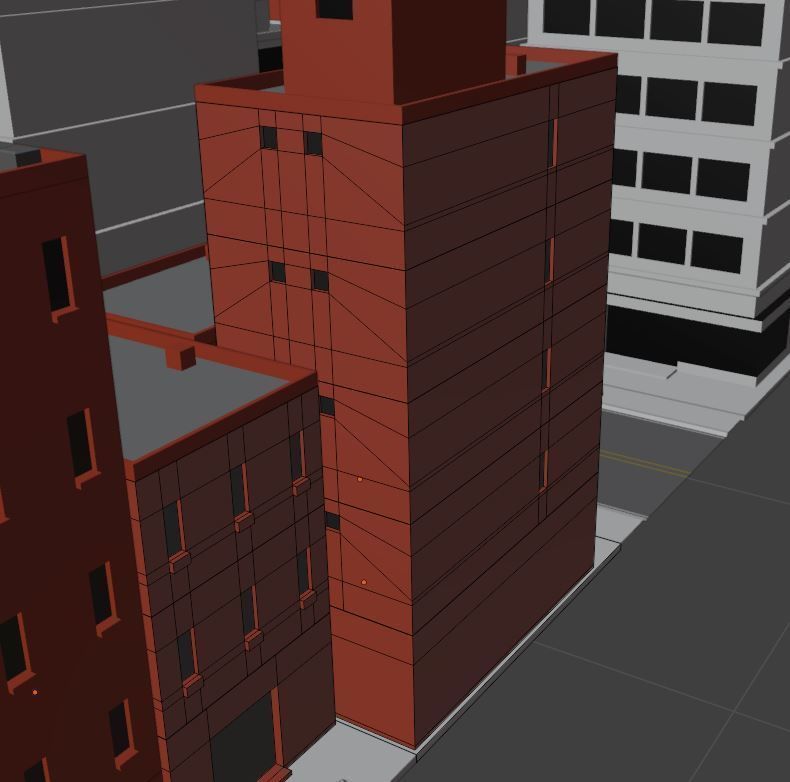 City Downtown Skyscraper Street Low-poly 3D model_14