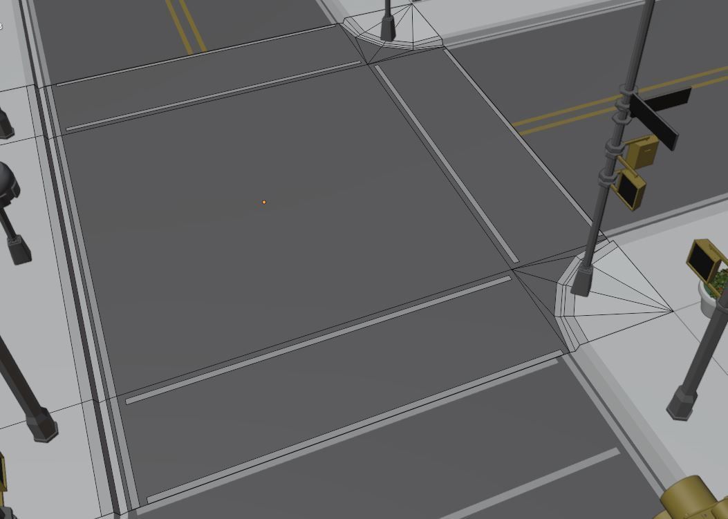 City Downtown Skyscraper Street Low-poly 3D model_19