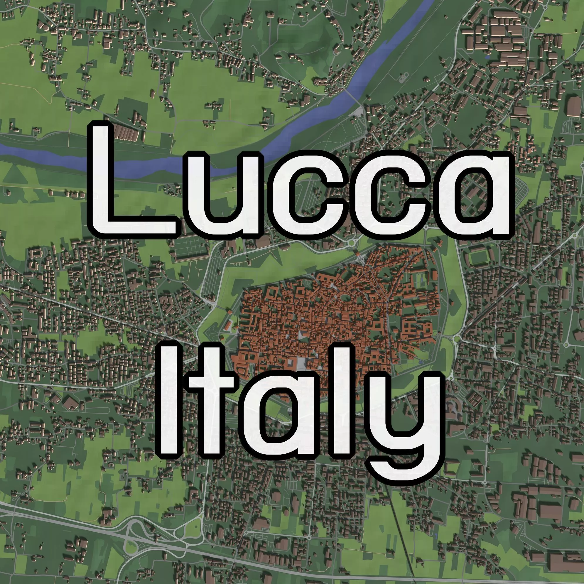 Lucca Italy - city and urban 3D model