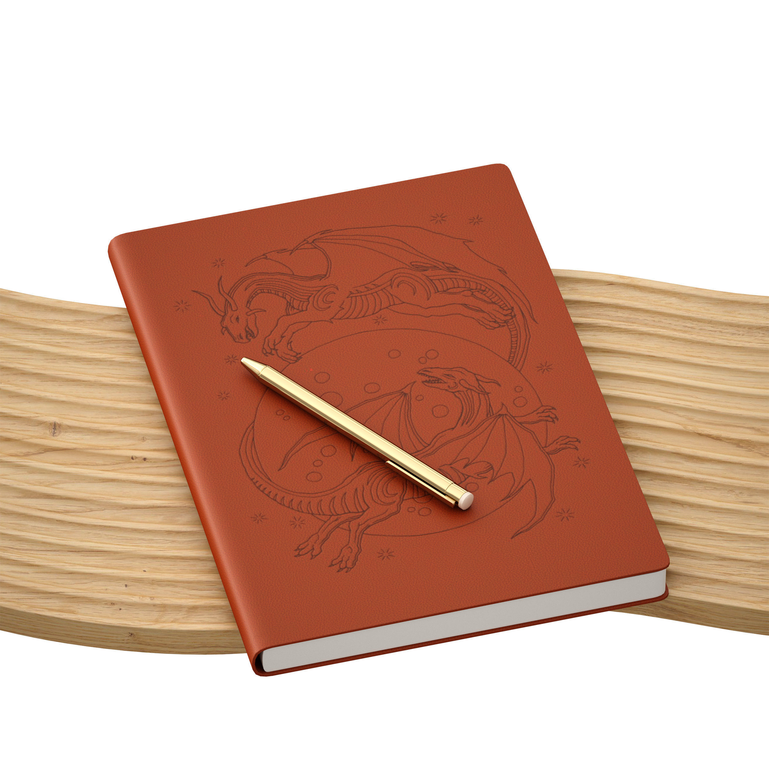 Decorative set - notepad pen candle stand 3D model_7