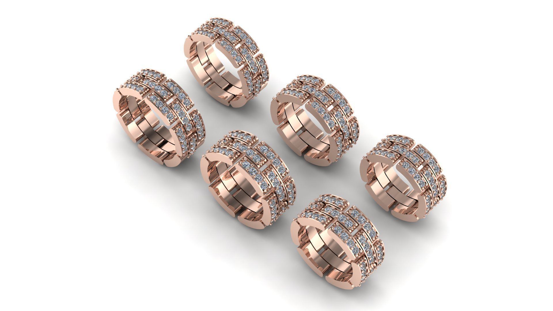 Link bands 3D print model_3