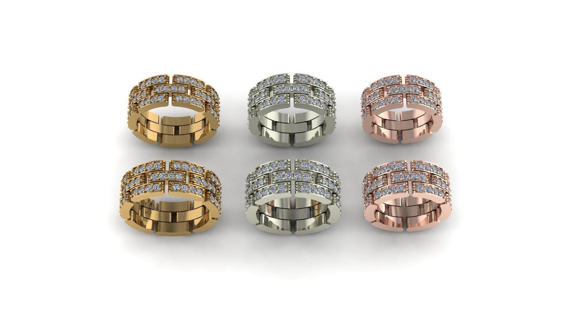 Link bands 3D print model_4