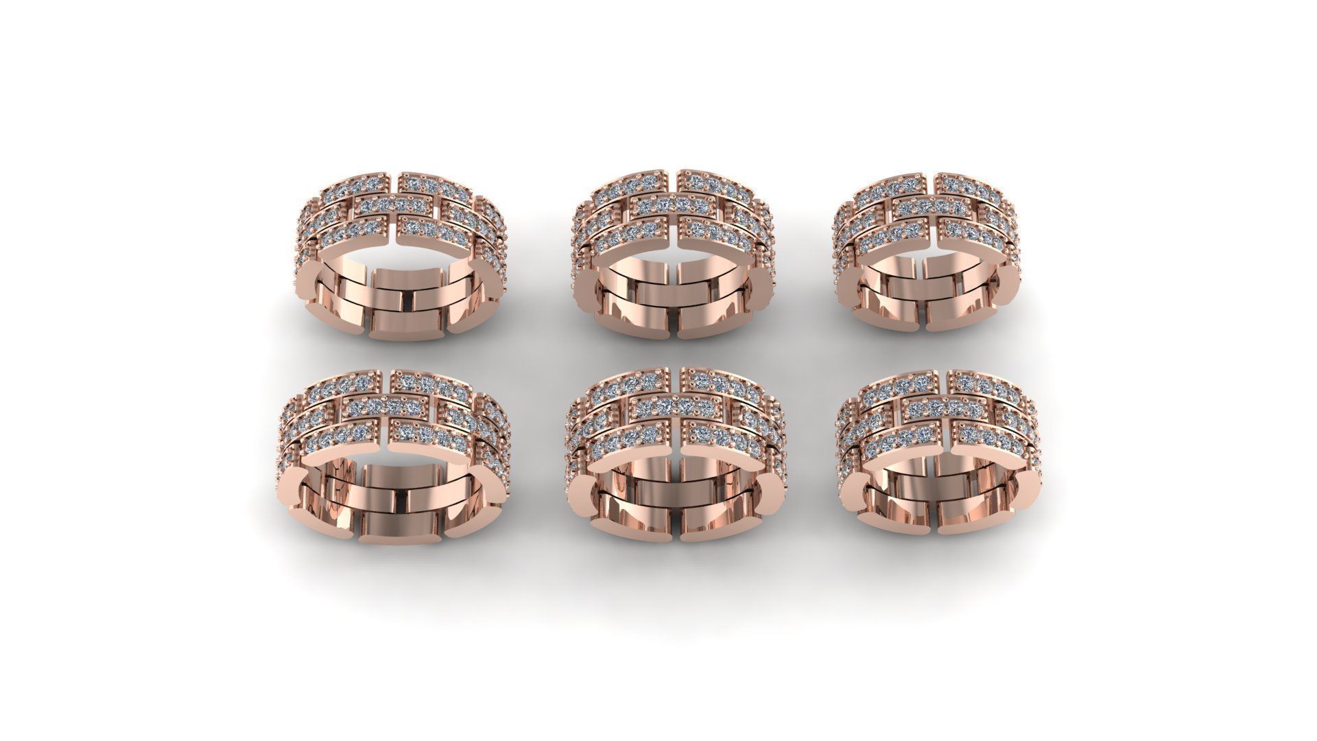 Link bands 3D print model_7