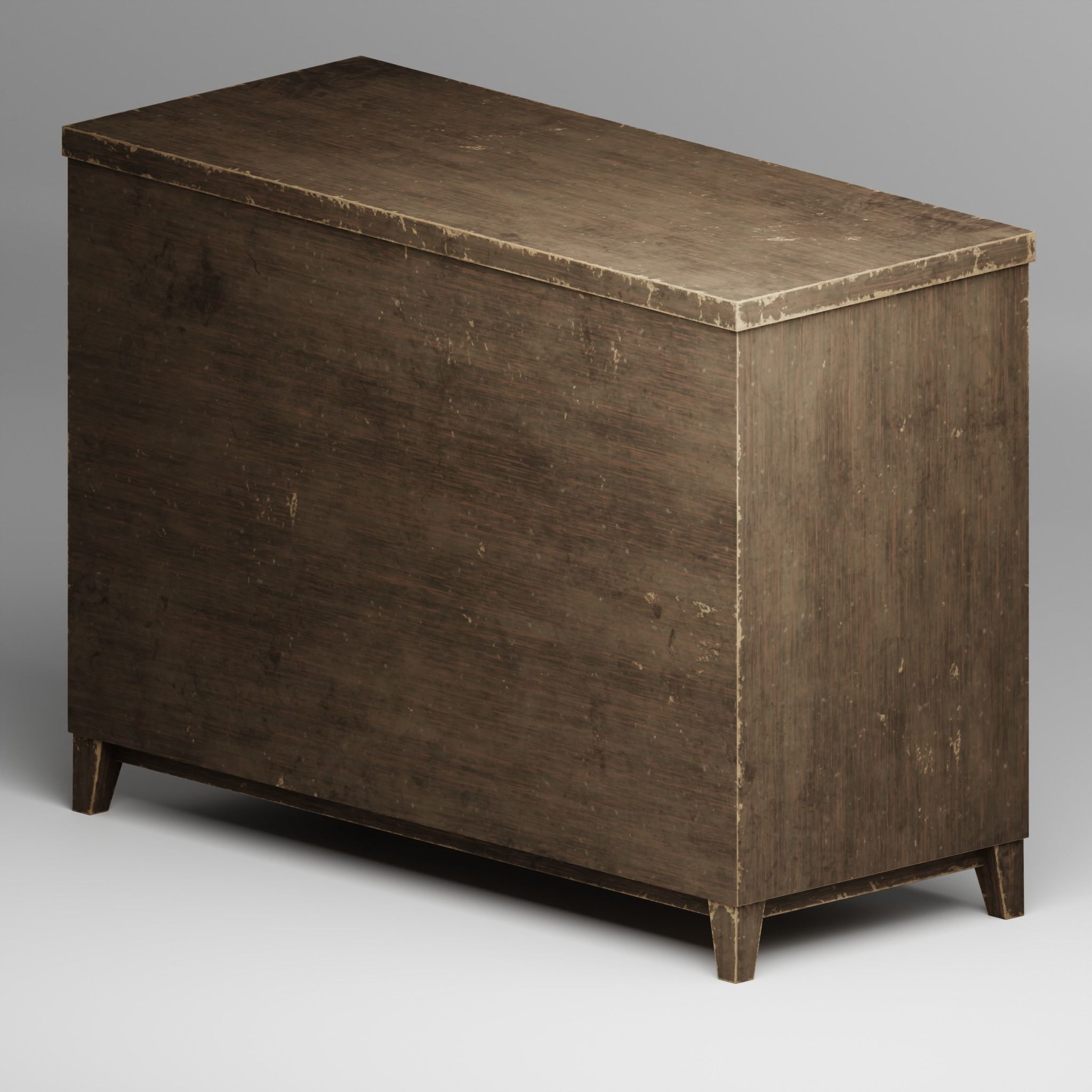 Vintage drawer Low-poly 3D model_5