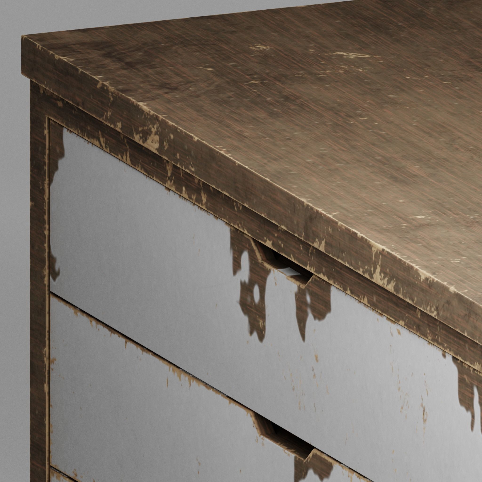 Vintage drawer Low-poly 3D model_14