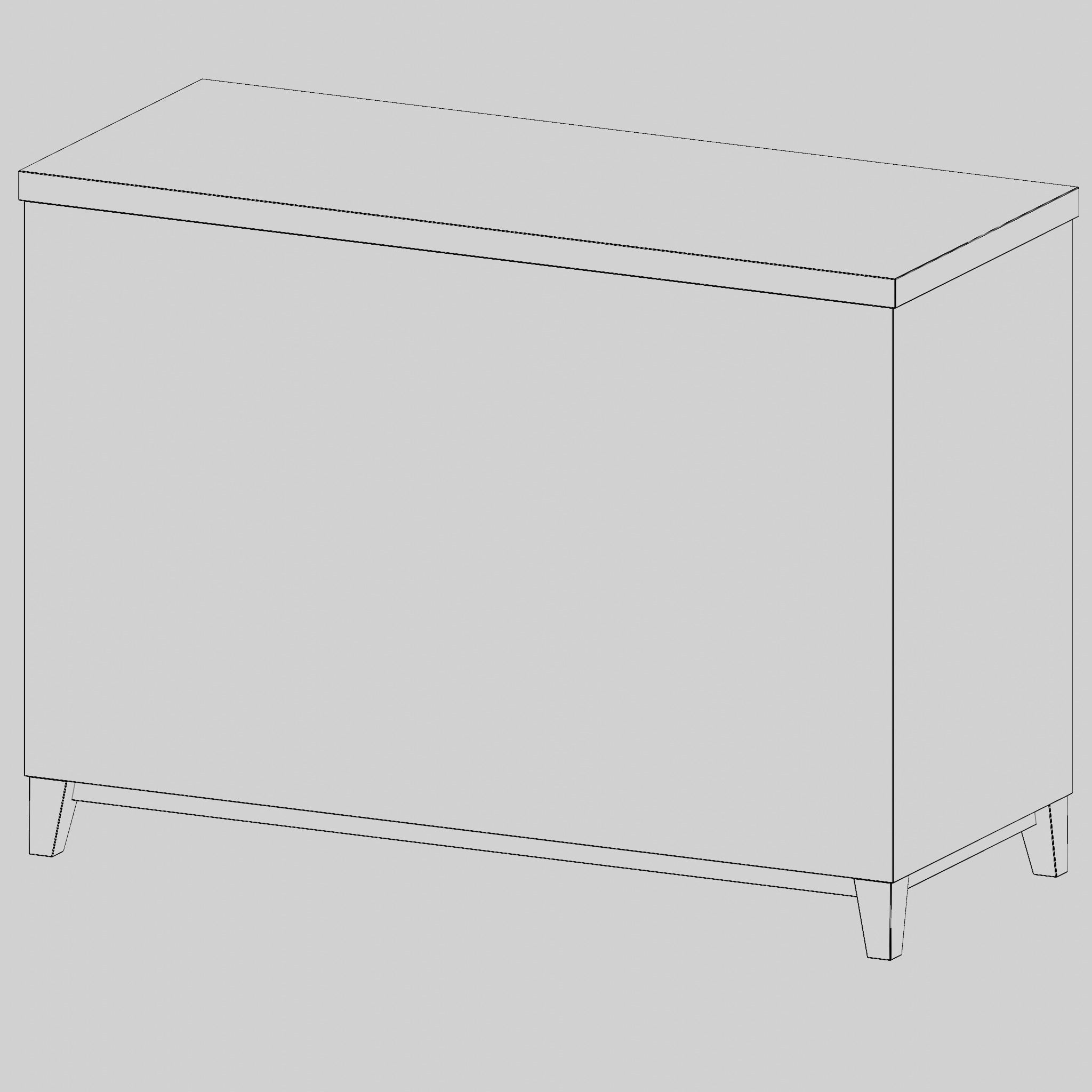 Vintage drawer Low-poly 3D model_12