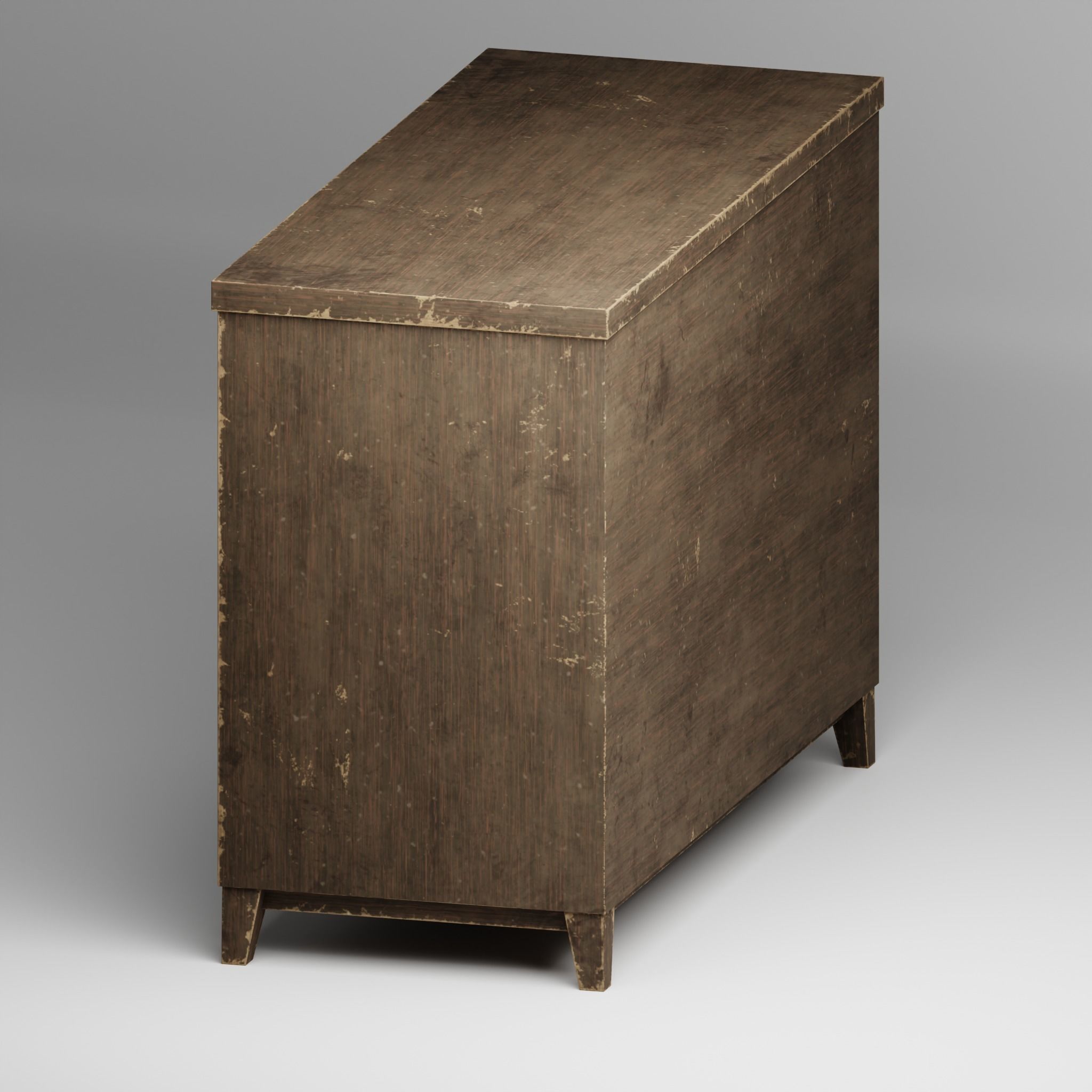 Vintage drawer Low-poly 3D model_8