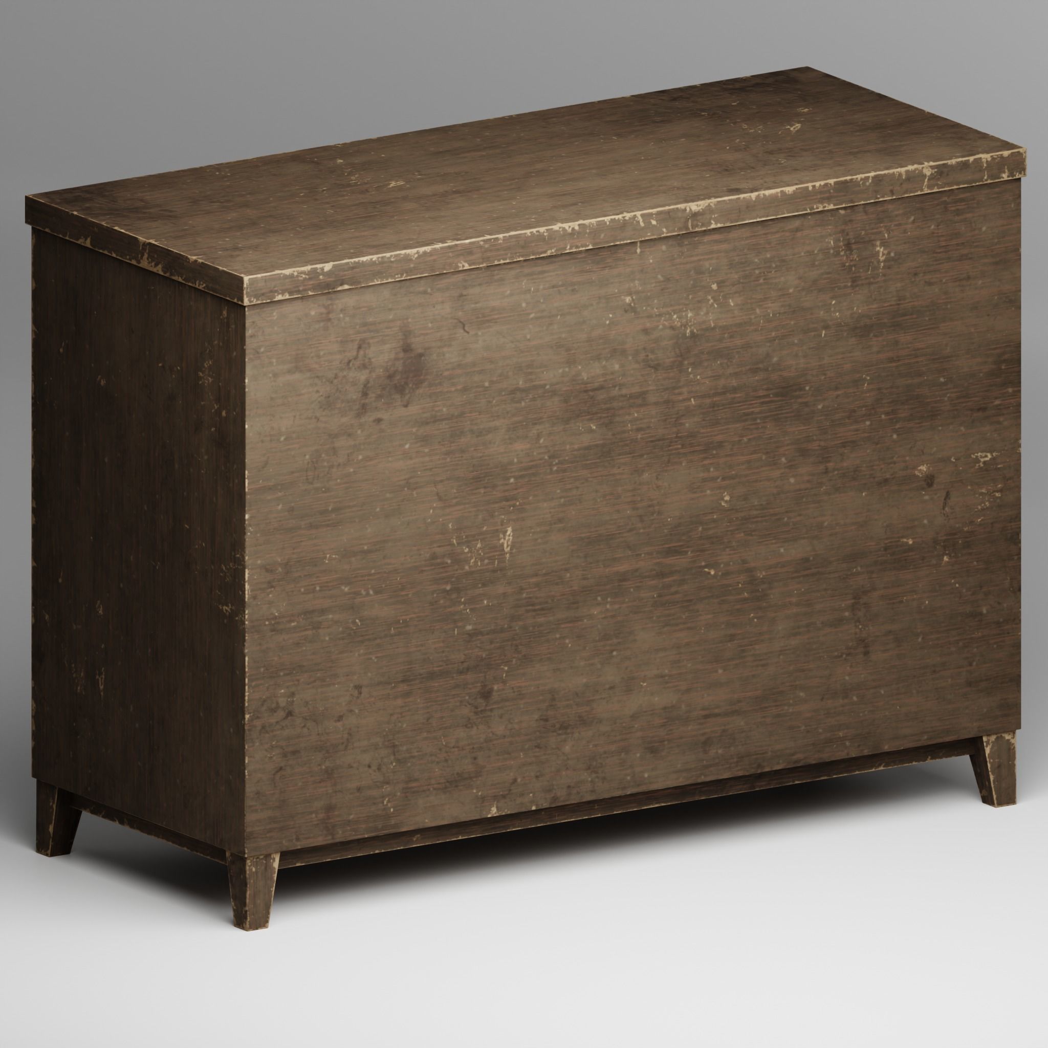 Vintage drawer Low-poly 3D model_7