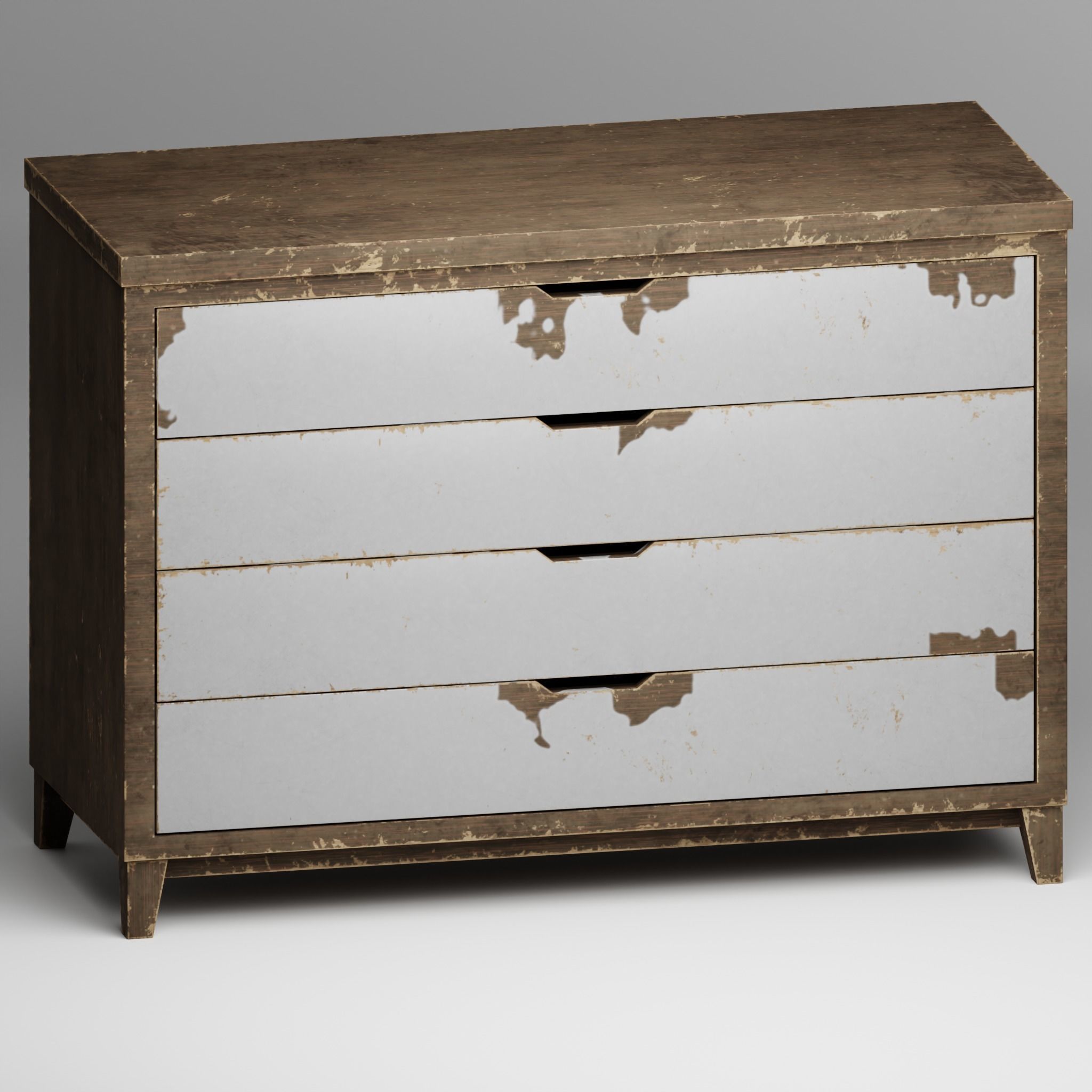 Vintage drawer Low-poly 3D model_2