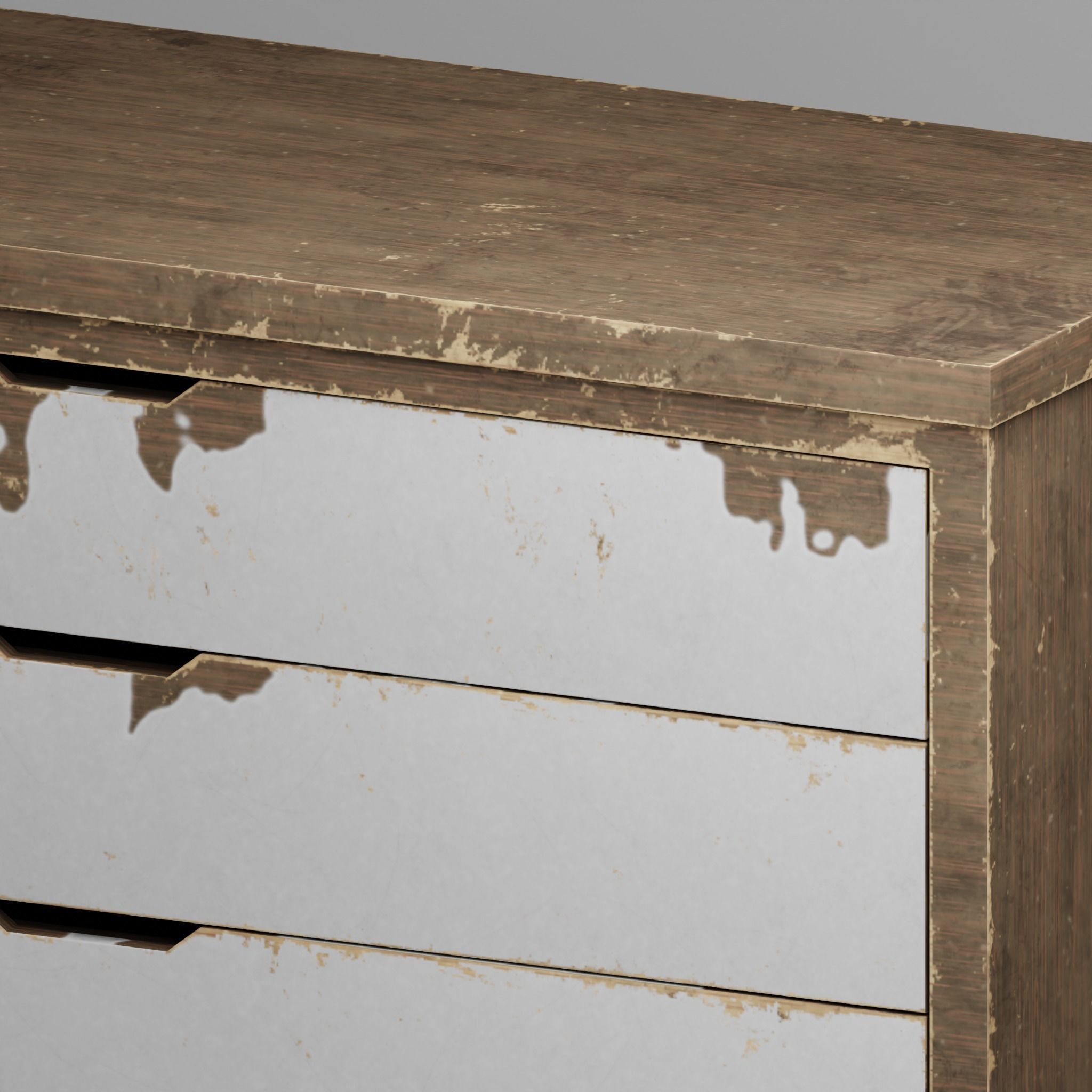 Vintage drawer Low-poly 3D model_13