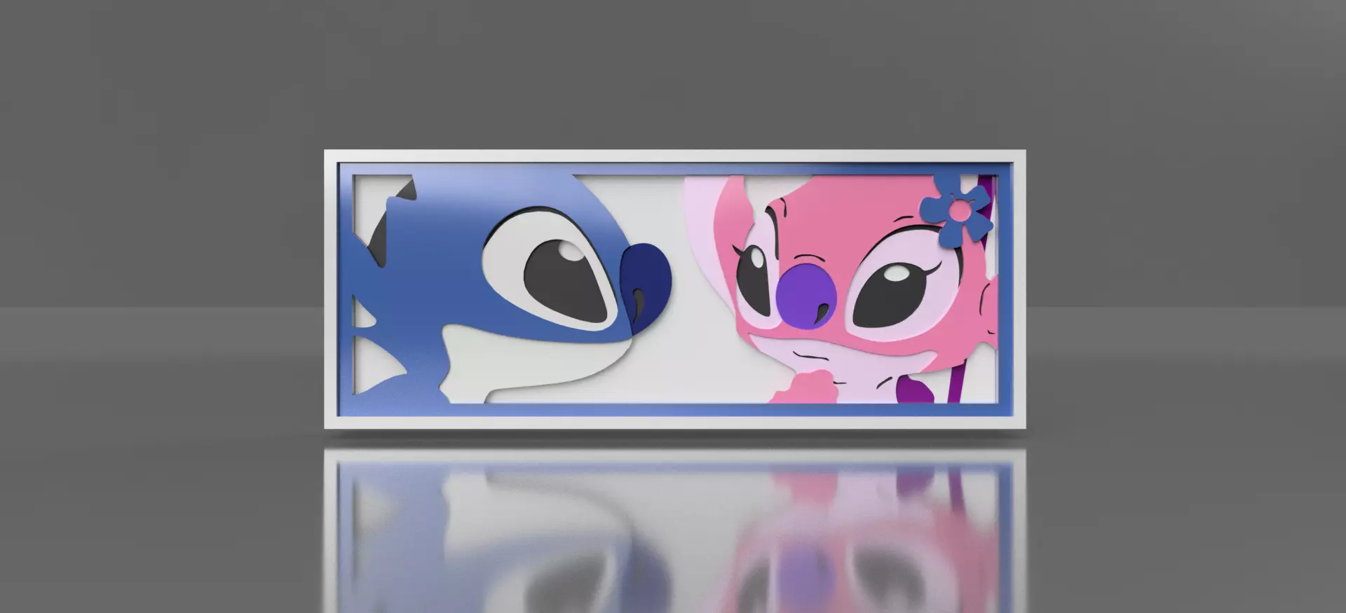 BOITE A LUMIERE STITCH ET ANGEL 3D print model