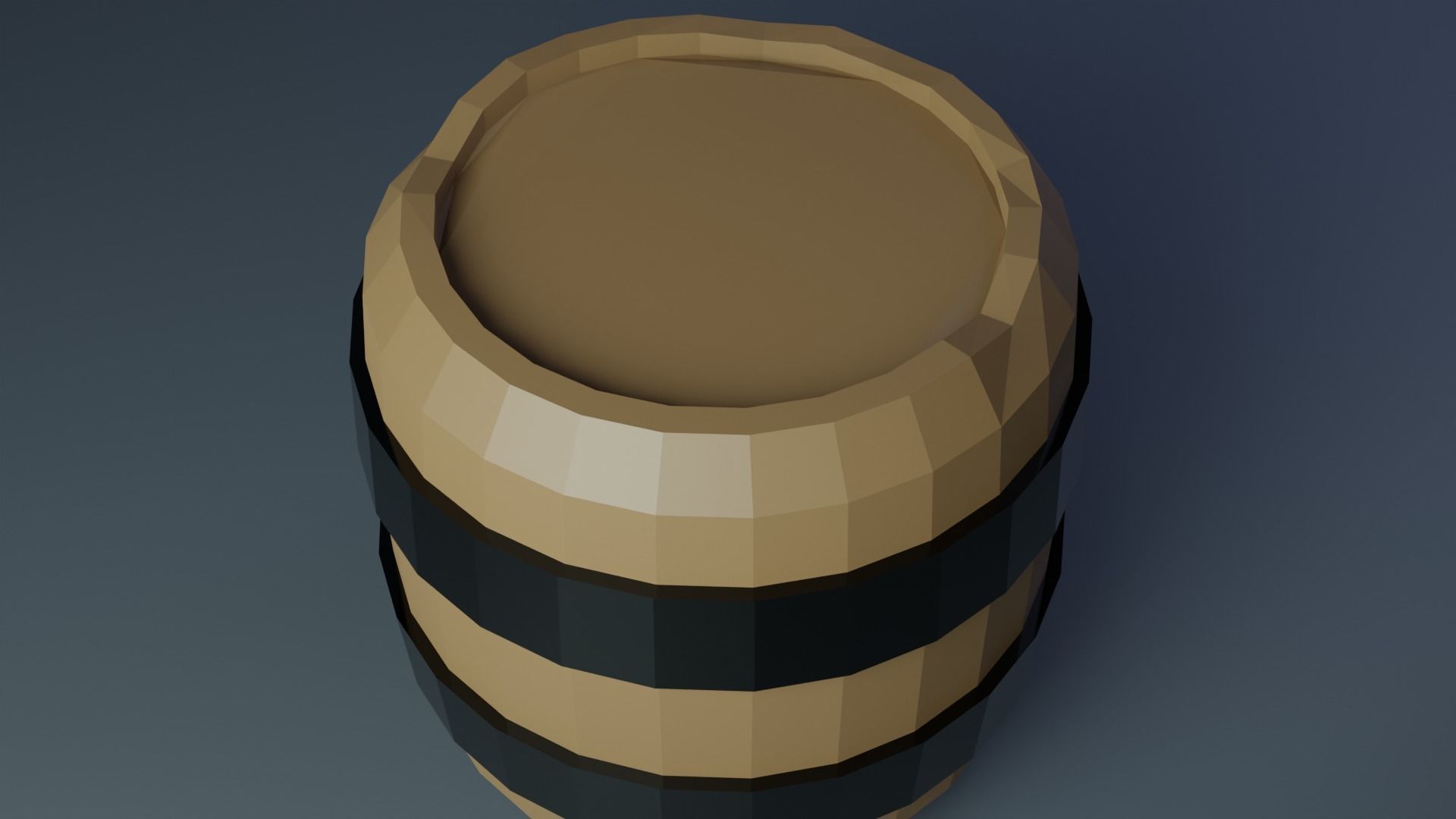 Low Poly Barrel set with 6 barrels Free low-poly 3D model_2