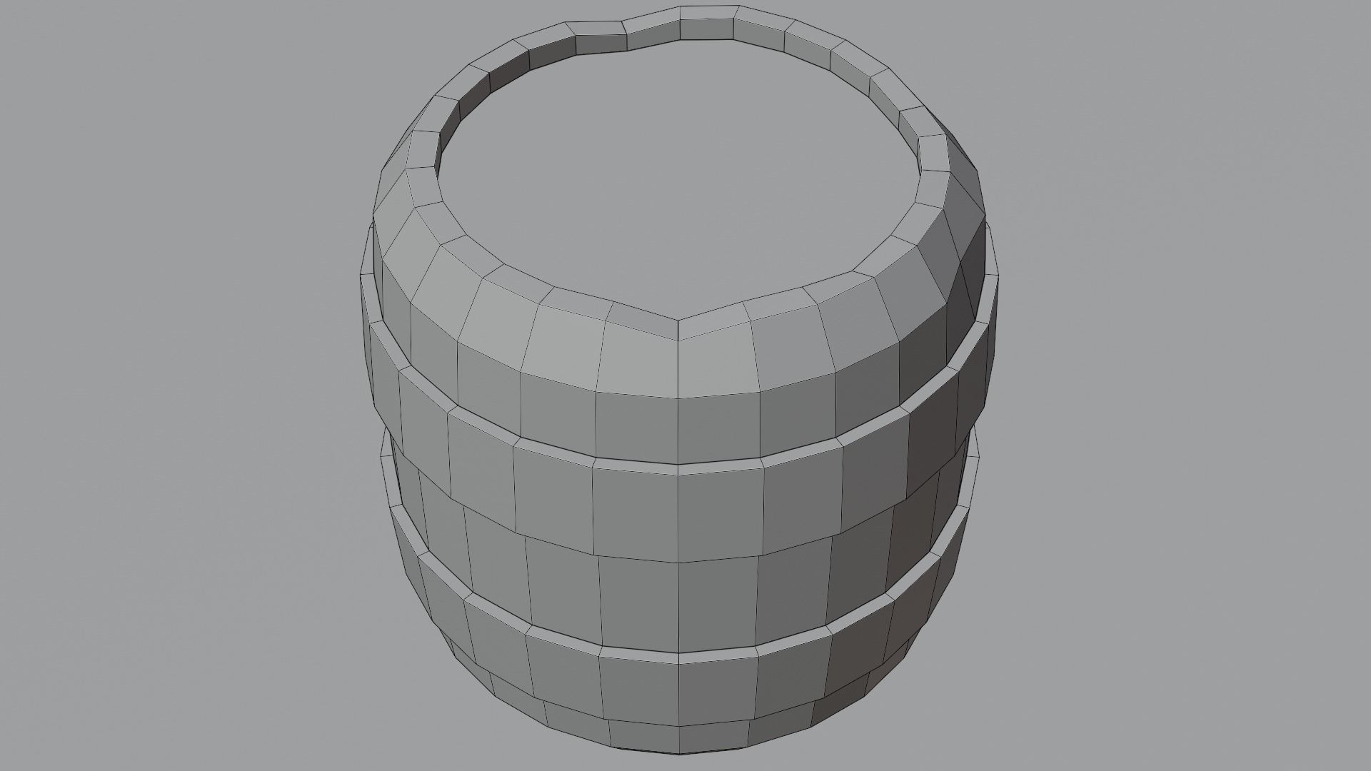 Low Poly Barrel set with 6 barrels Free low-poly 3D model_4