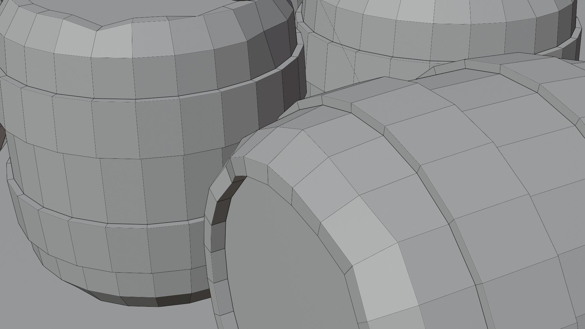 Low Poly Barrel set with 6 barrels Free low-poly 3D model_5