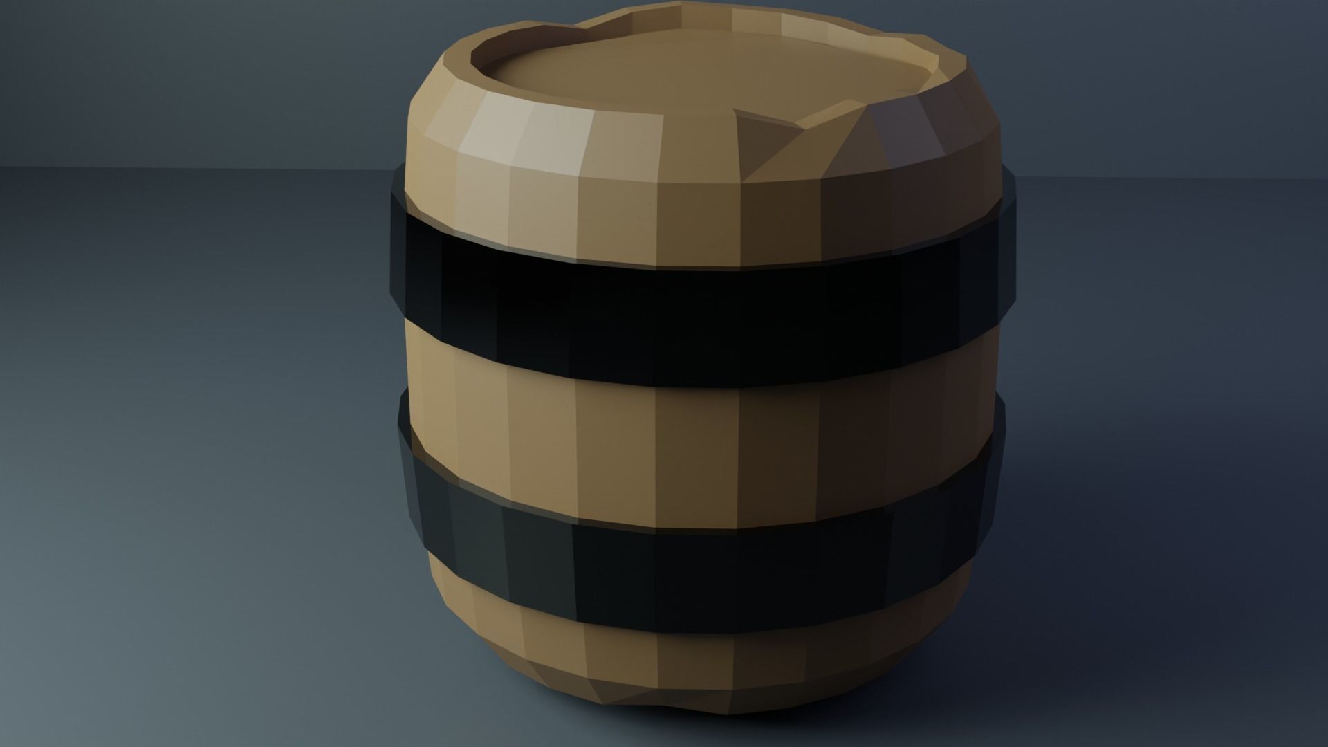 Low Poly Barrel set with 6 barrels Free low-poly 3D model_1