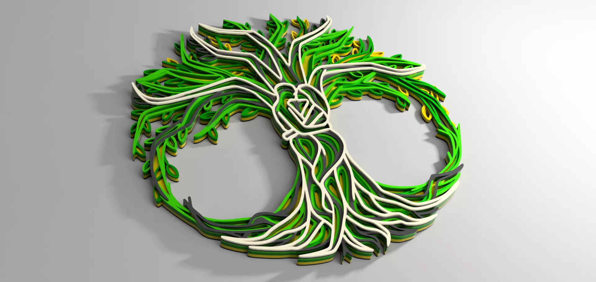 ARBRE DE VIE COUPLE STL OU DXF 3D print model_0