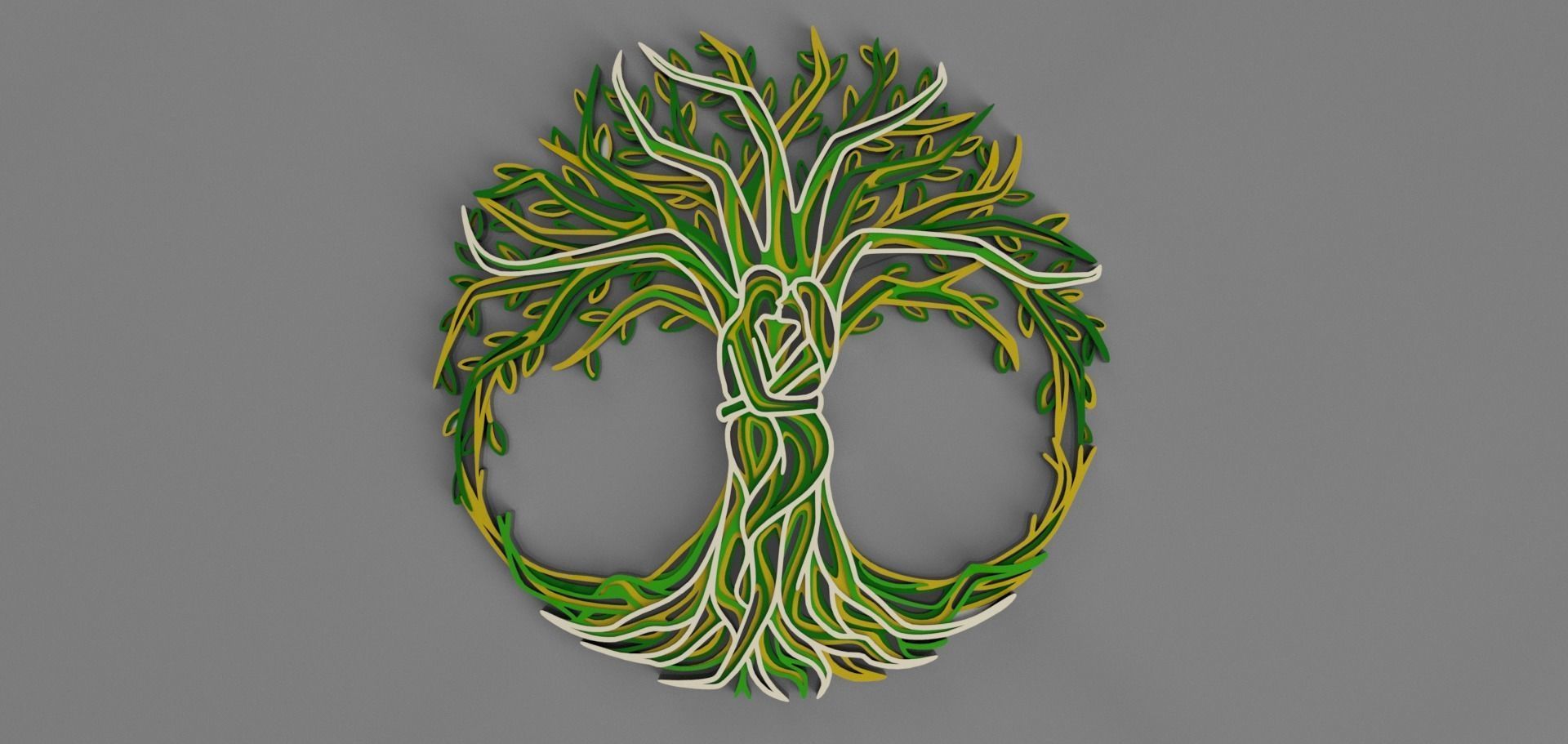 ARBRE DE VIE COUPLE STL OU DXF 3D print model_1