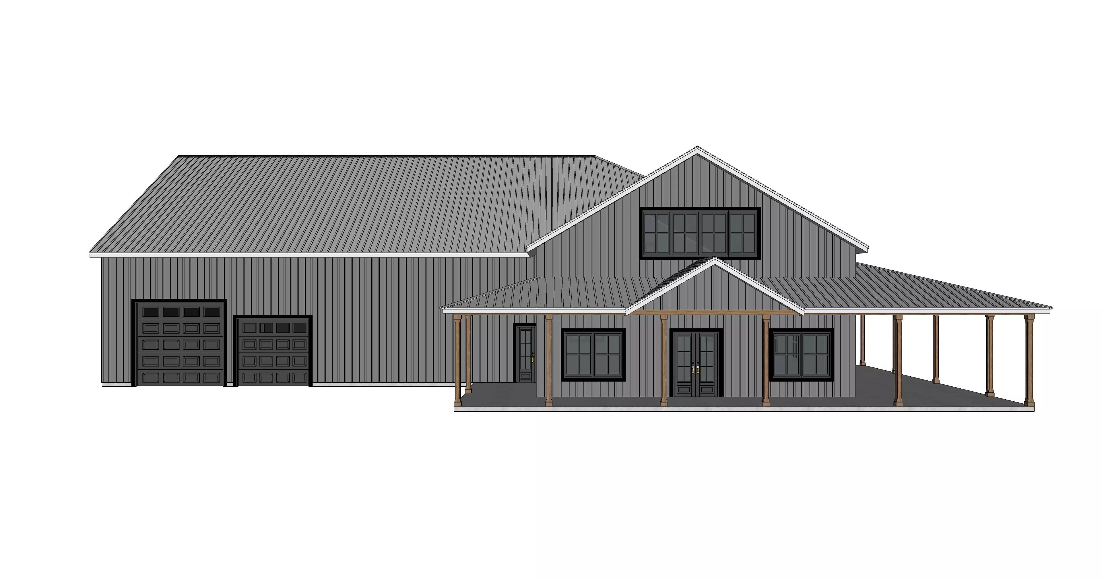 Barndominium House 078 -Archimple LLC Low-poly 3D model_0