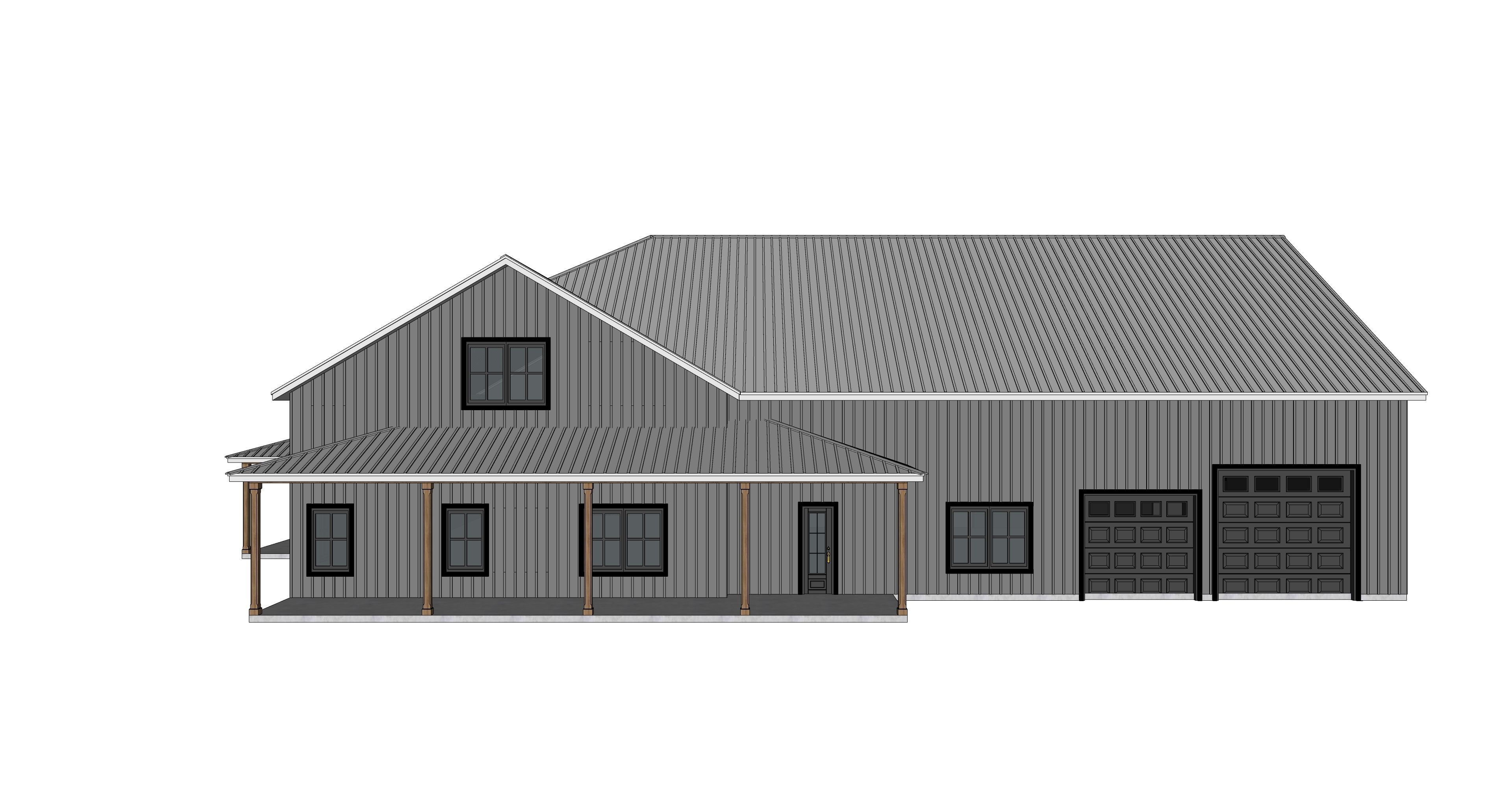 Barndominium House 078 -Archimple LLC Low-poly 3D model_2