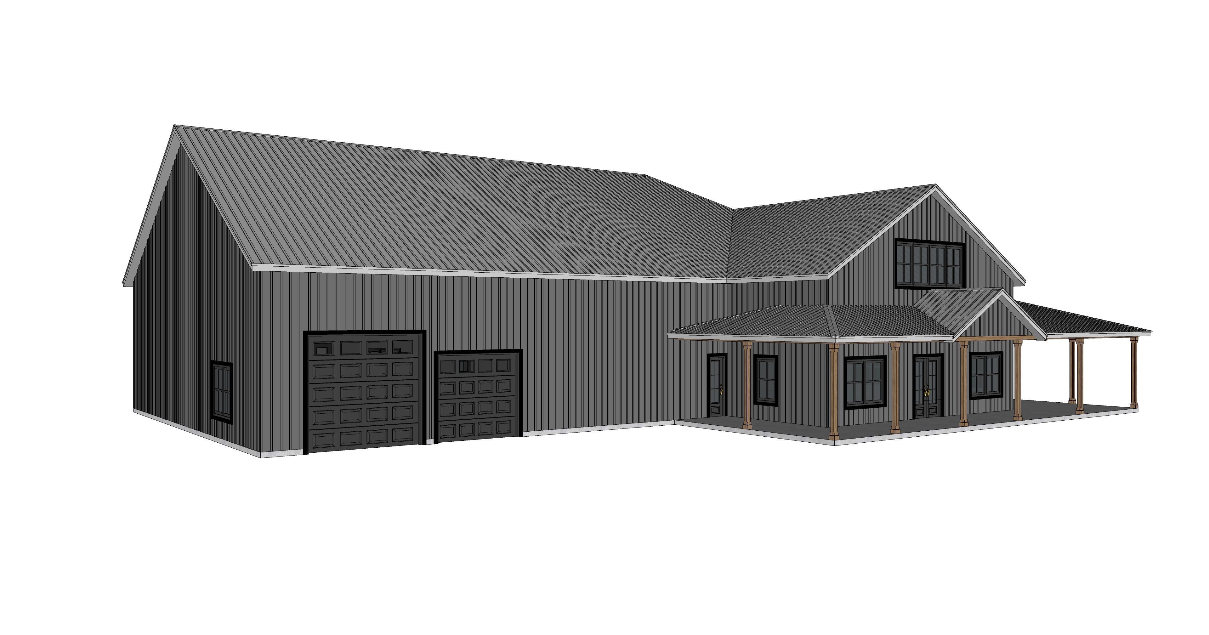 Barndominium House 078 -Archimple LLC Low-poly 3D model_5