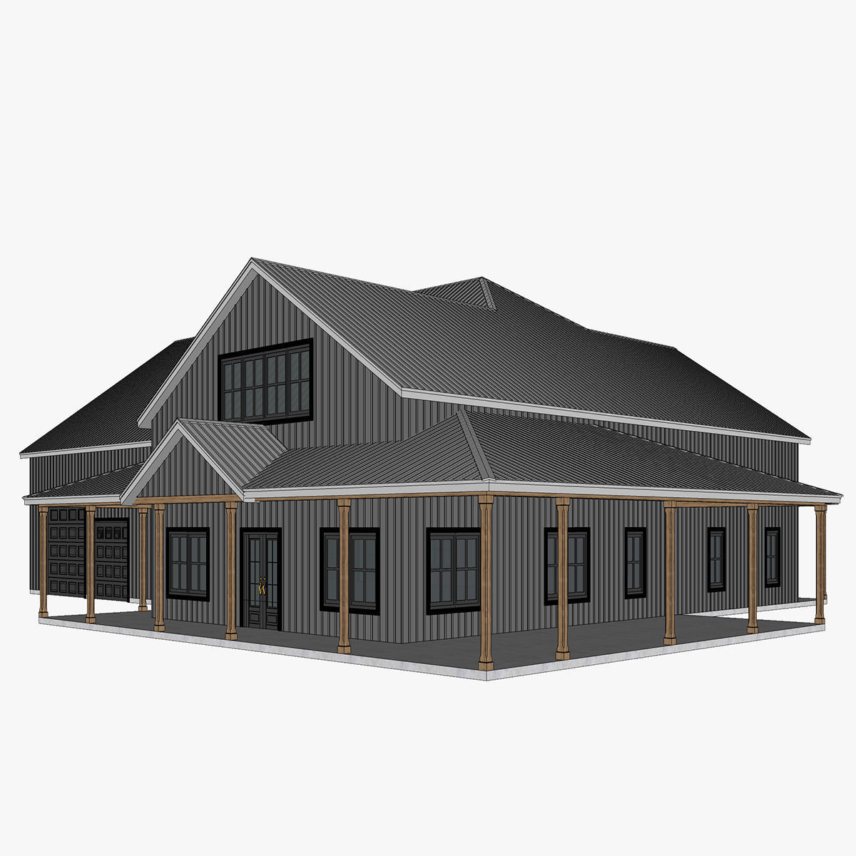 Barndominium House 078 -Archimple LLC Low-poly 3D model_1