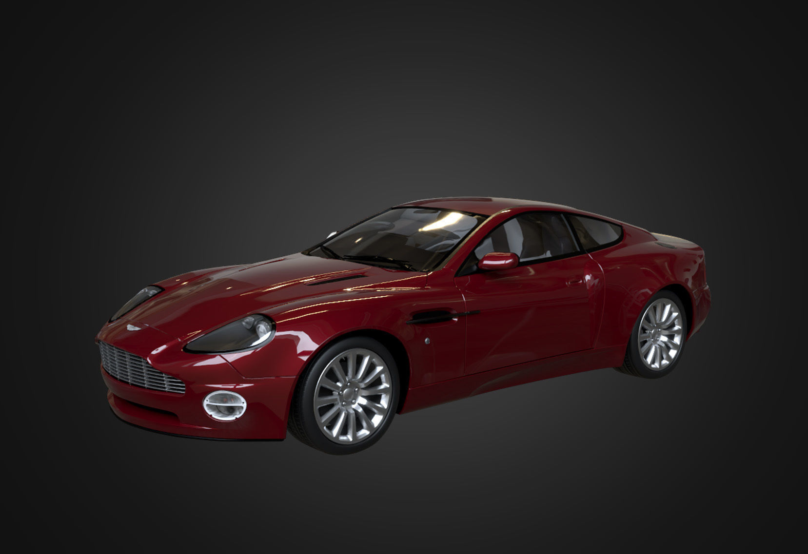Aston Martin V12 Vanquish 2001 Low-poly 3D model_11