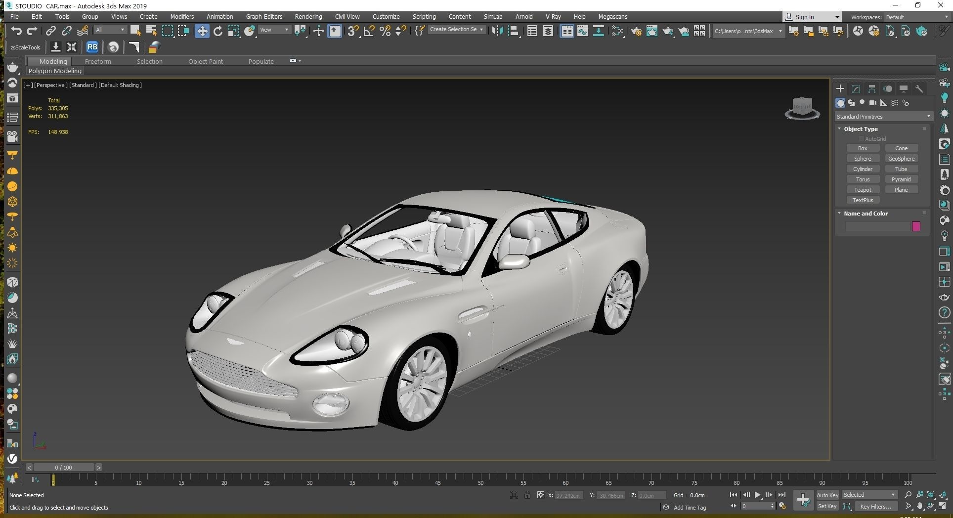 Aston Martin V12 Vanquish 2001 Low-poly 3D model_20