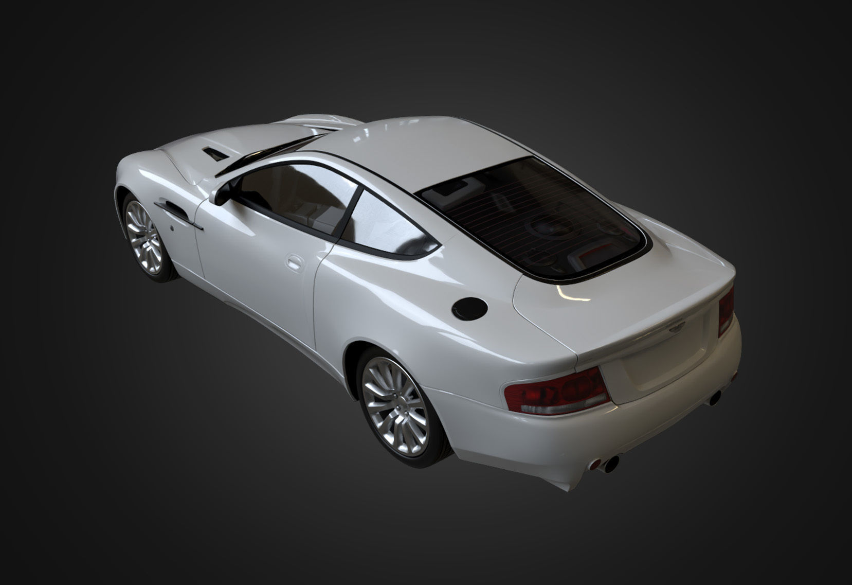 Aston Martin V12 Vanquish 2001 Low-poly 3D model_5