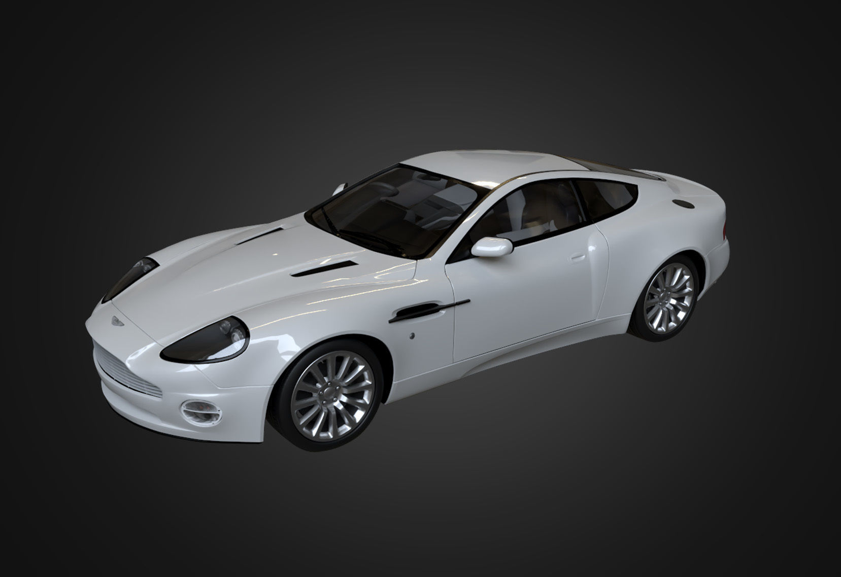 Aston Martin V12 Vanquish 2001 Low-poly 3D model_7